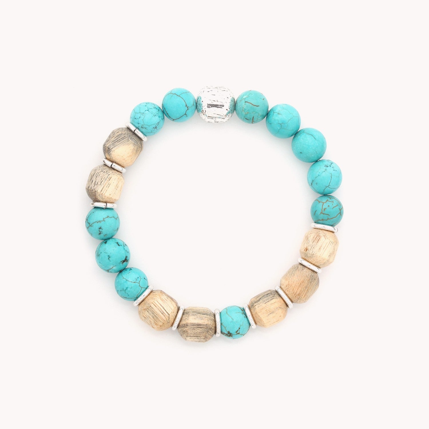 Détail pierre howlite bleue bracelet 13--43905 Nature Bijoux