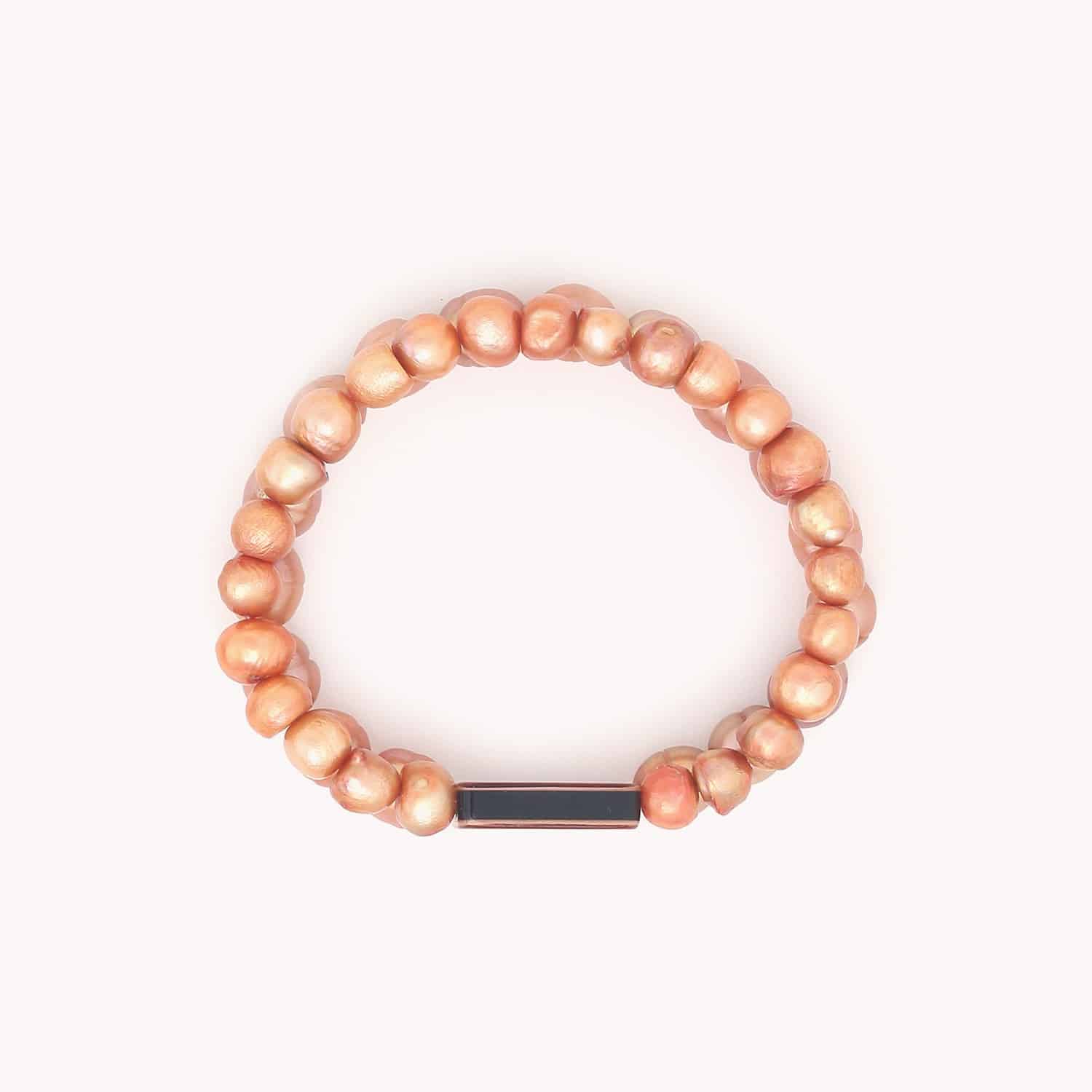 Bracelet extensible détail perles orange 13--43970 Nature Bijoux