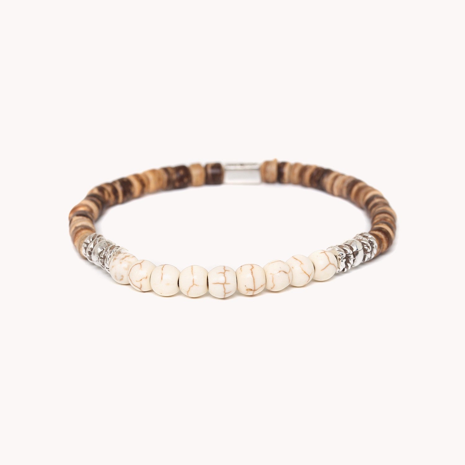 Bracelet Rococo homme extensible howlite 13--42930 Nature Bijoux