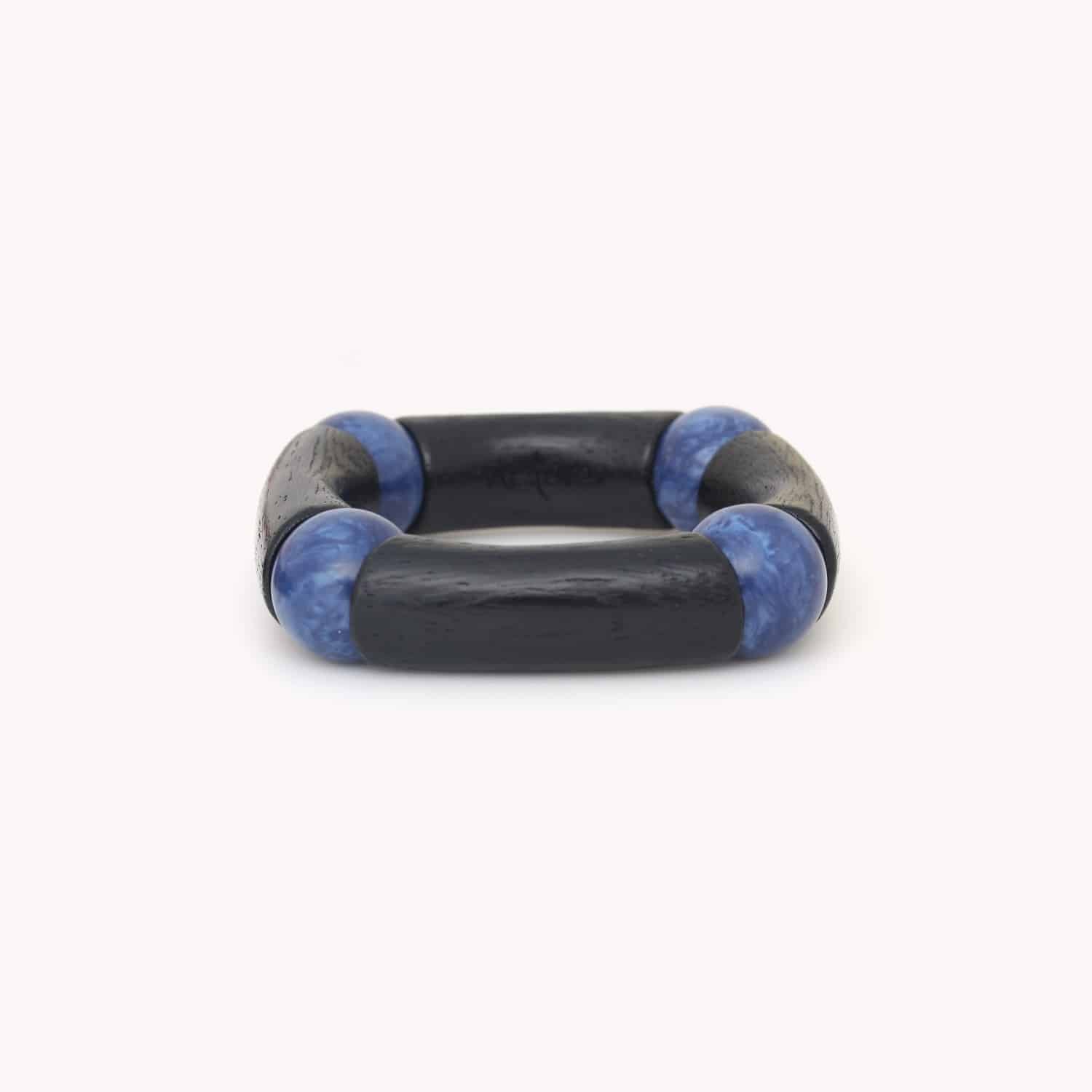Bracelet Nature Bijoux Soroban Roblès teinté perles bleues 13--44055