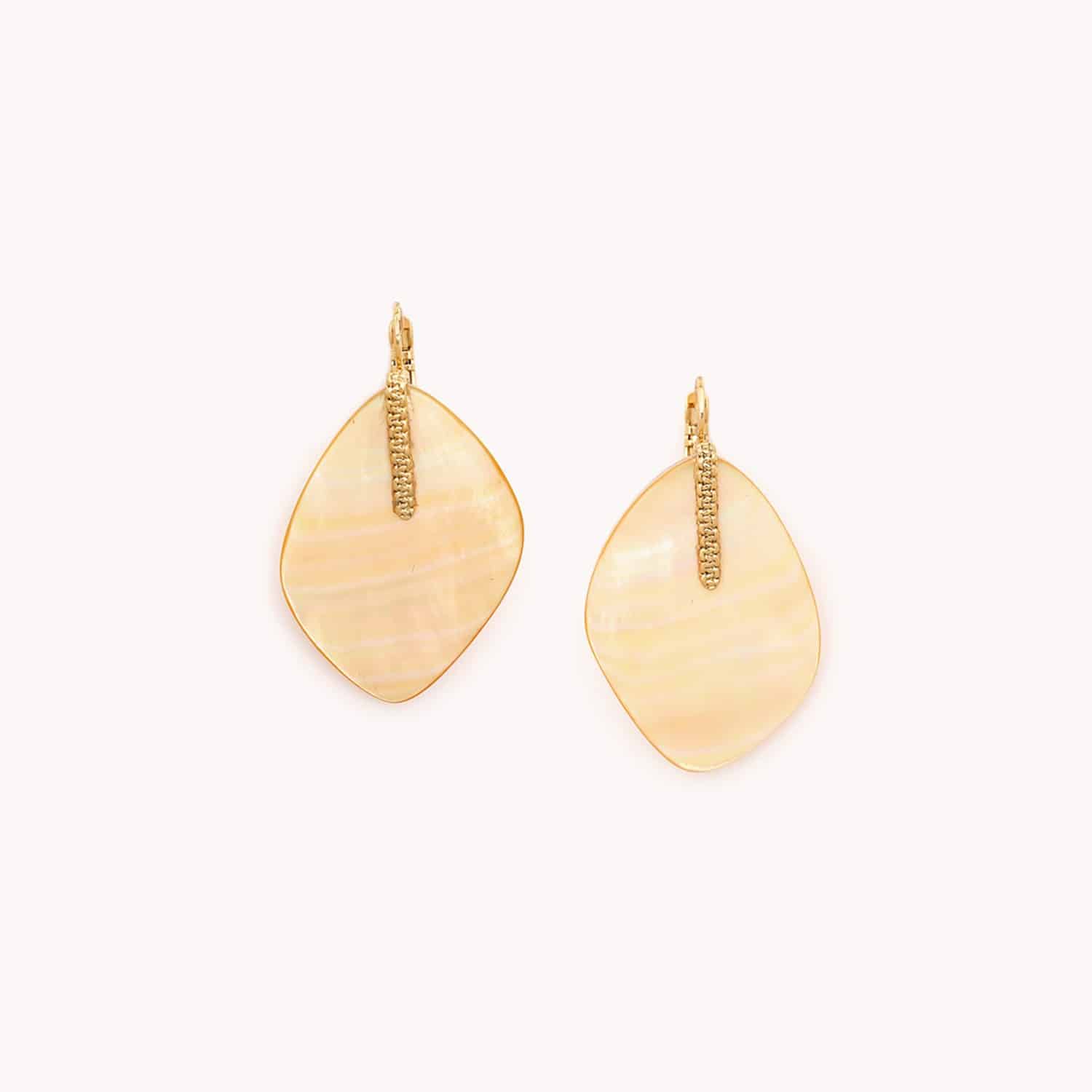 Boucles d'oreilles Broceliande nacre dorée 12--79913 Nature Bijoux