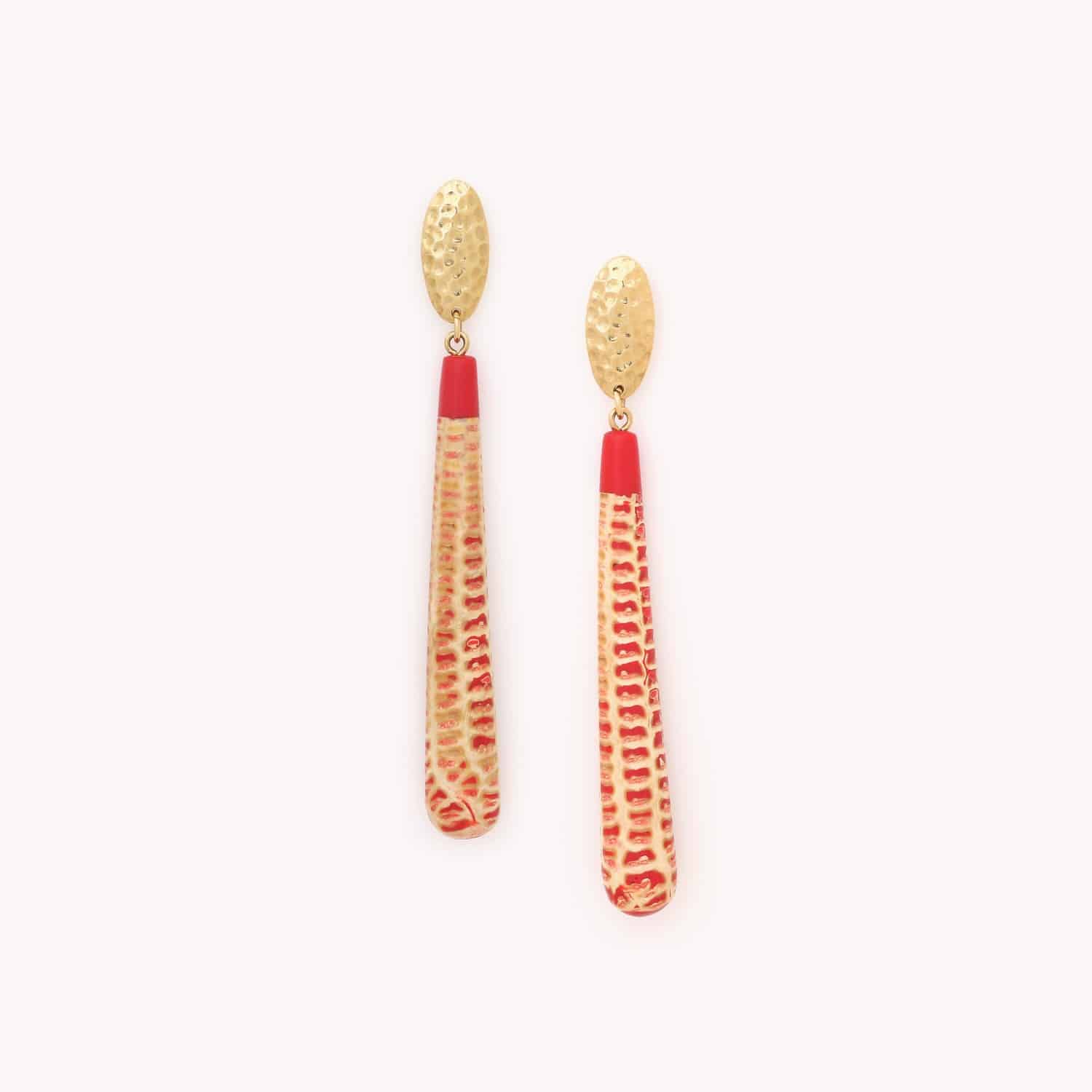 Boucles d'oreille Nature Bijoux Korn épi de maïs laiton 12--79953