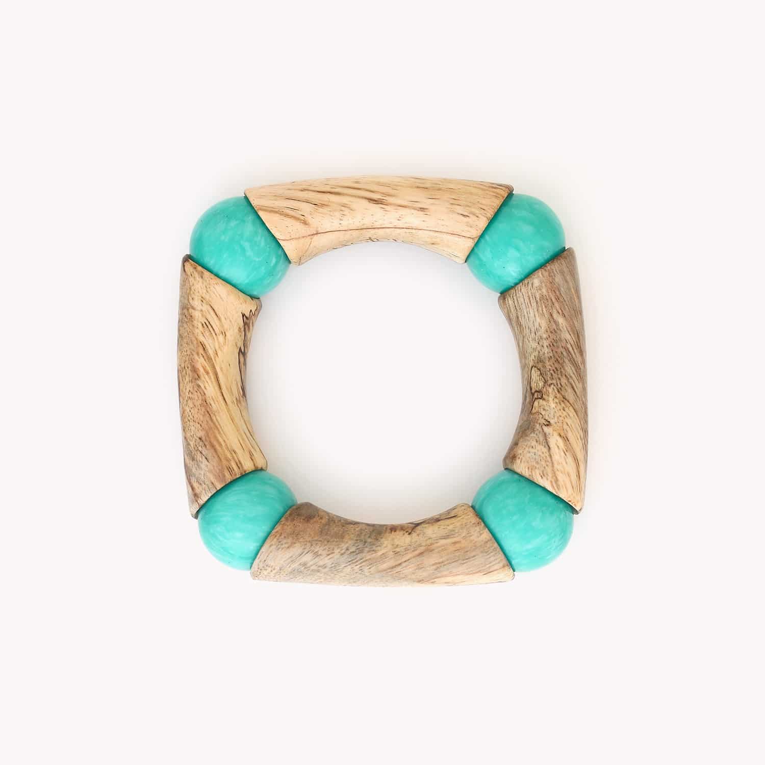 Détail perles turquoises bracelet extensible 13--44051 Nature Bijoux