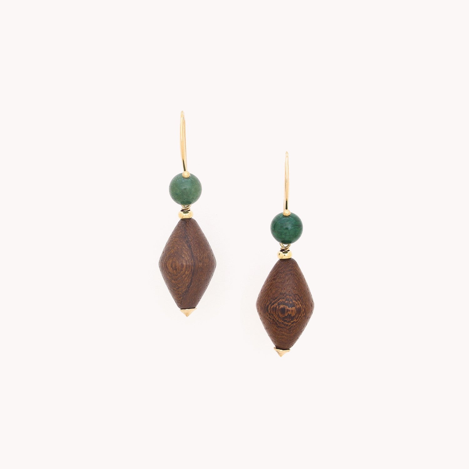 Boucles d'oreilles Nature Bijoux Aventurine porté détail matière 12--90062