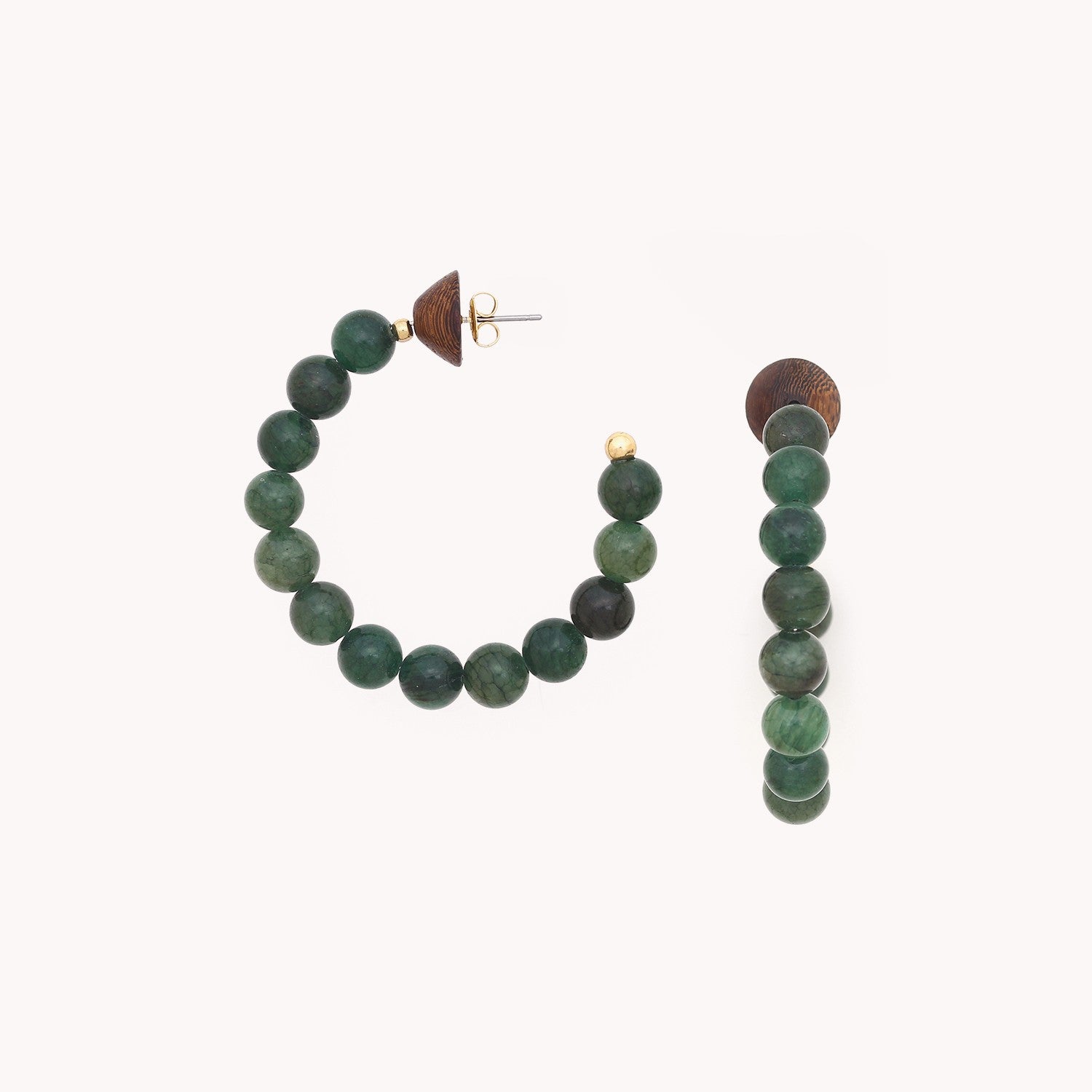 Boucles d'oreilles Aventurine verte et laiton 12--90063 Nature Bijoux