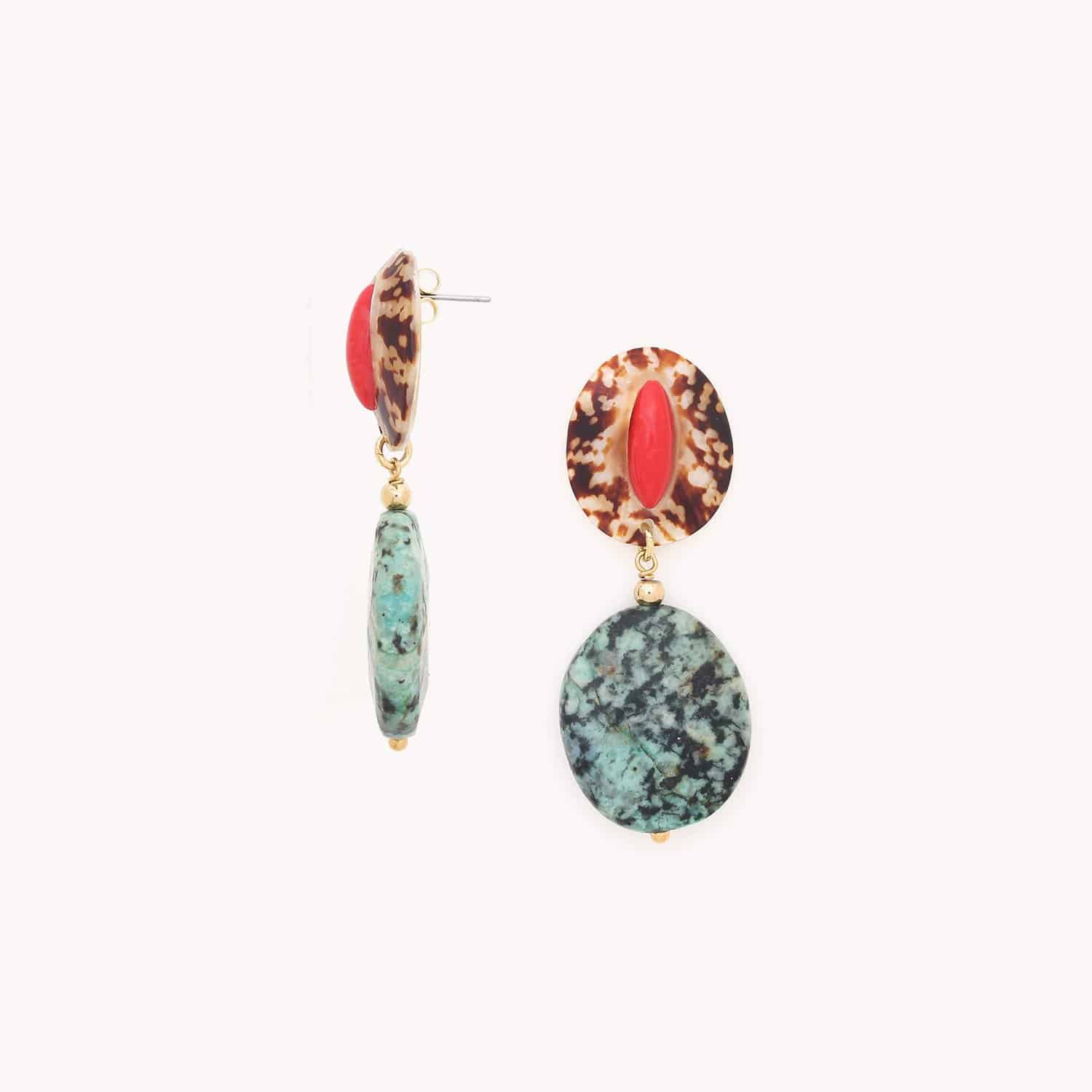 Détail pampille turquoise africaine 12--90085 Nature Bijoux