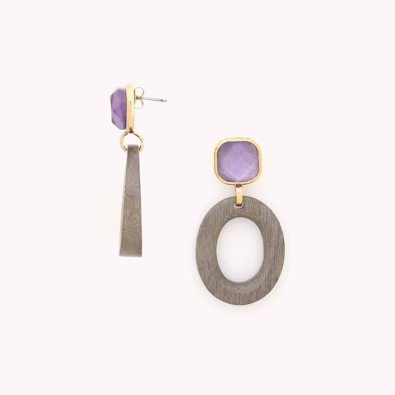 Détail Ébène Gris Coquillage Capiz 12--90100 Nature Bijoux