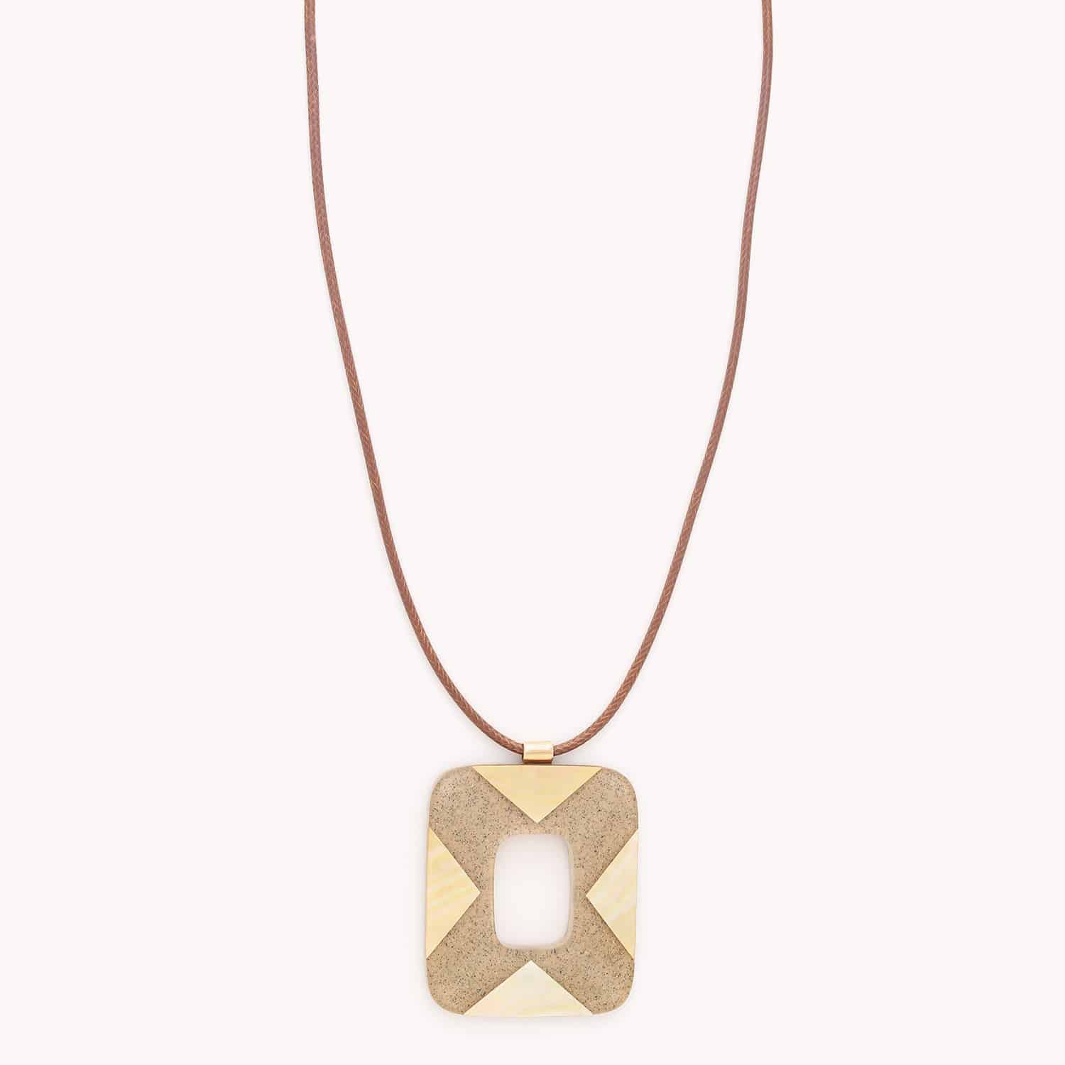 Collier Nature Bijoux Golden Hour nacre dorée métal 15--43361