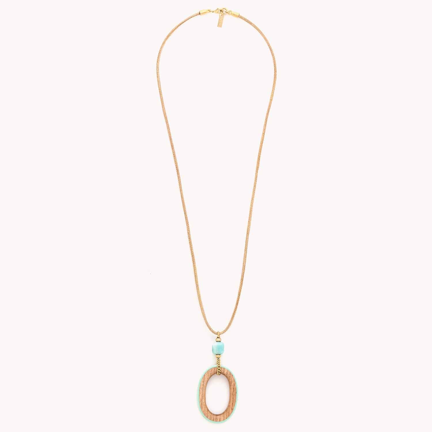 Détail pendentif ovale Amazonite 15--43371 Nature Bijoux