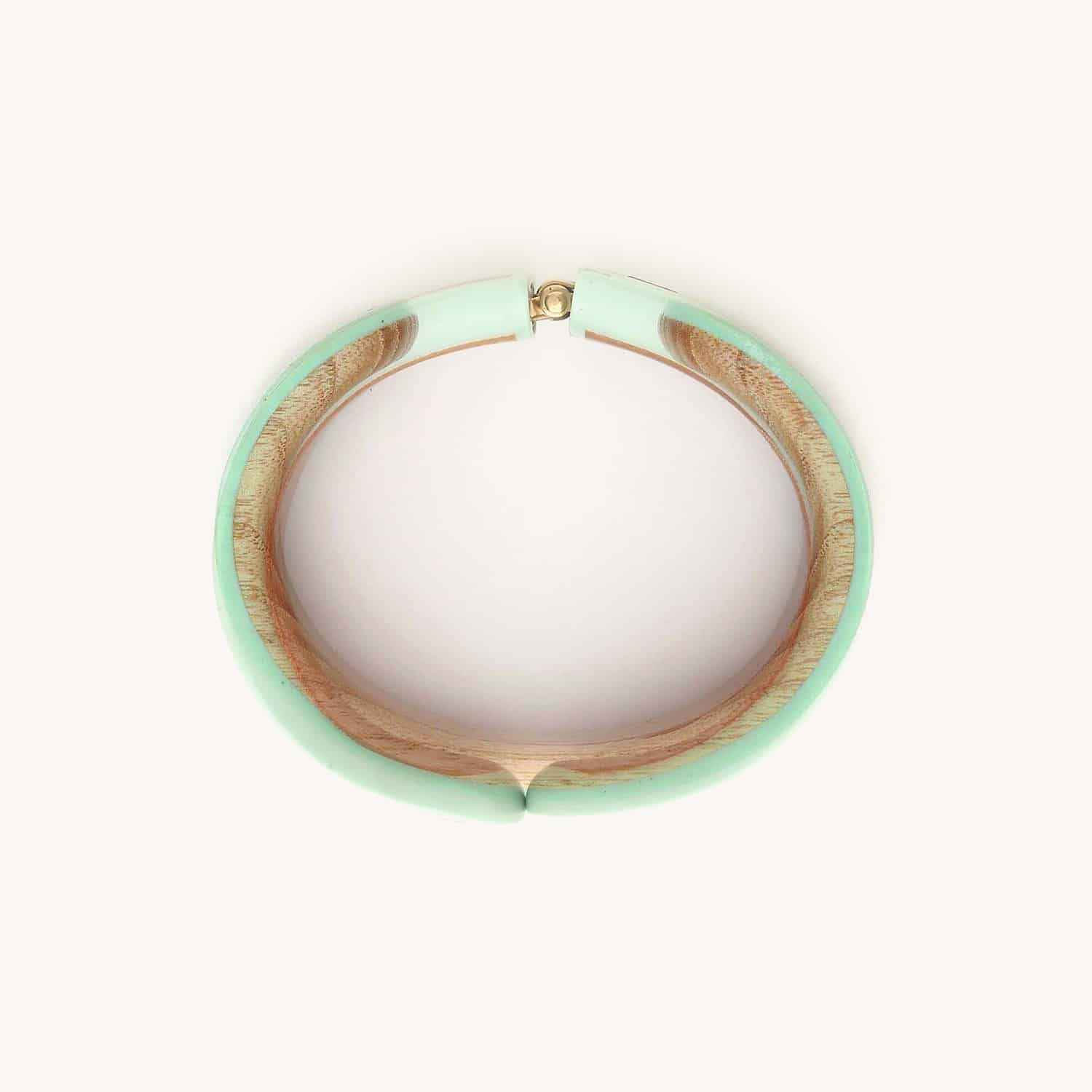 Détail bois de frêne et laiton doré bracelet 13--44064 Nature Bijoux