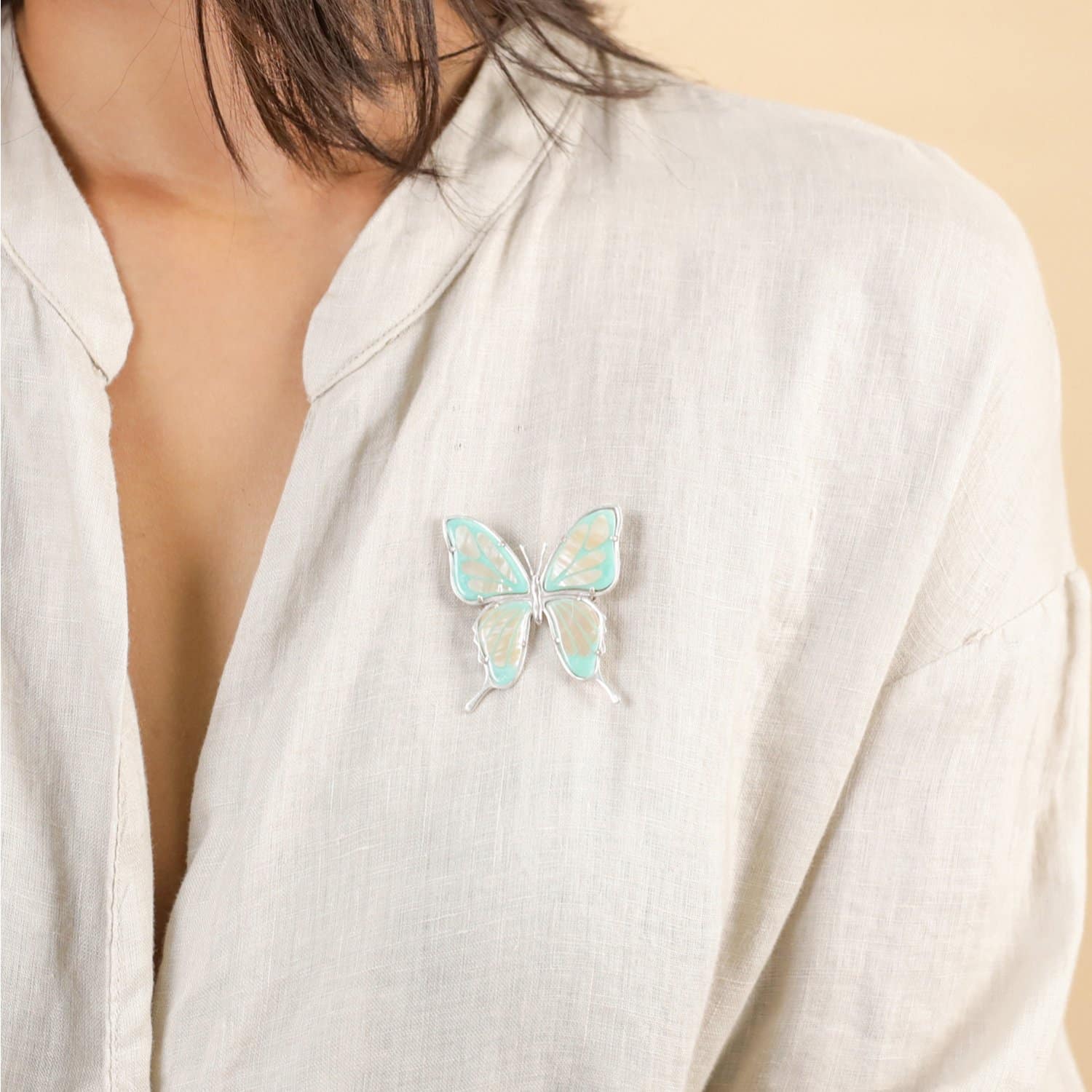 Détail papillon nacre rosée 10--23910 Nature Bijoux