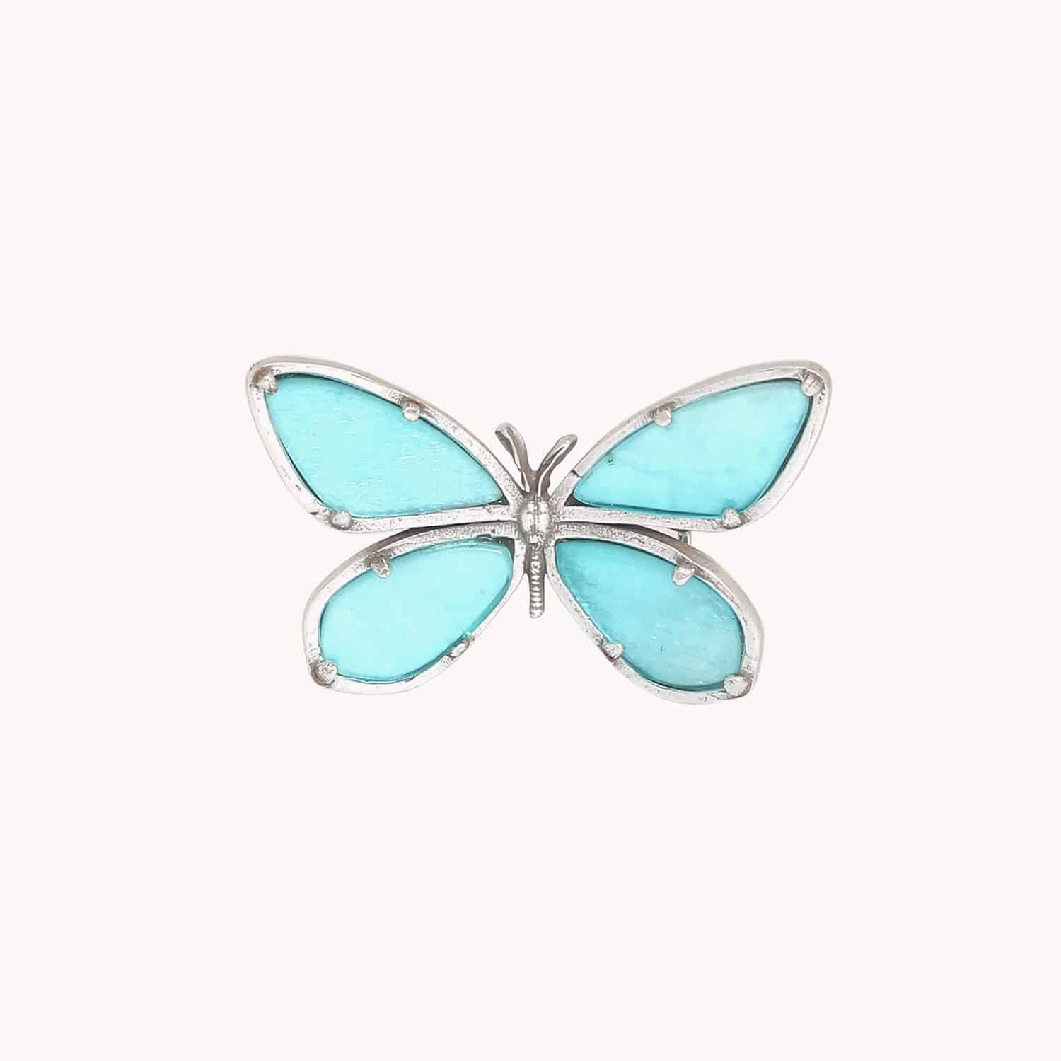 Broche Mariposa papillon nacre bleu ciel 10--23916 Nature Bijoux
