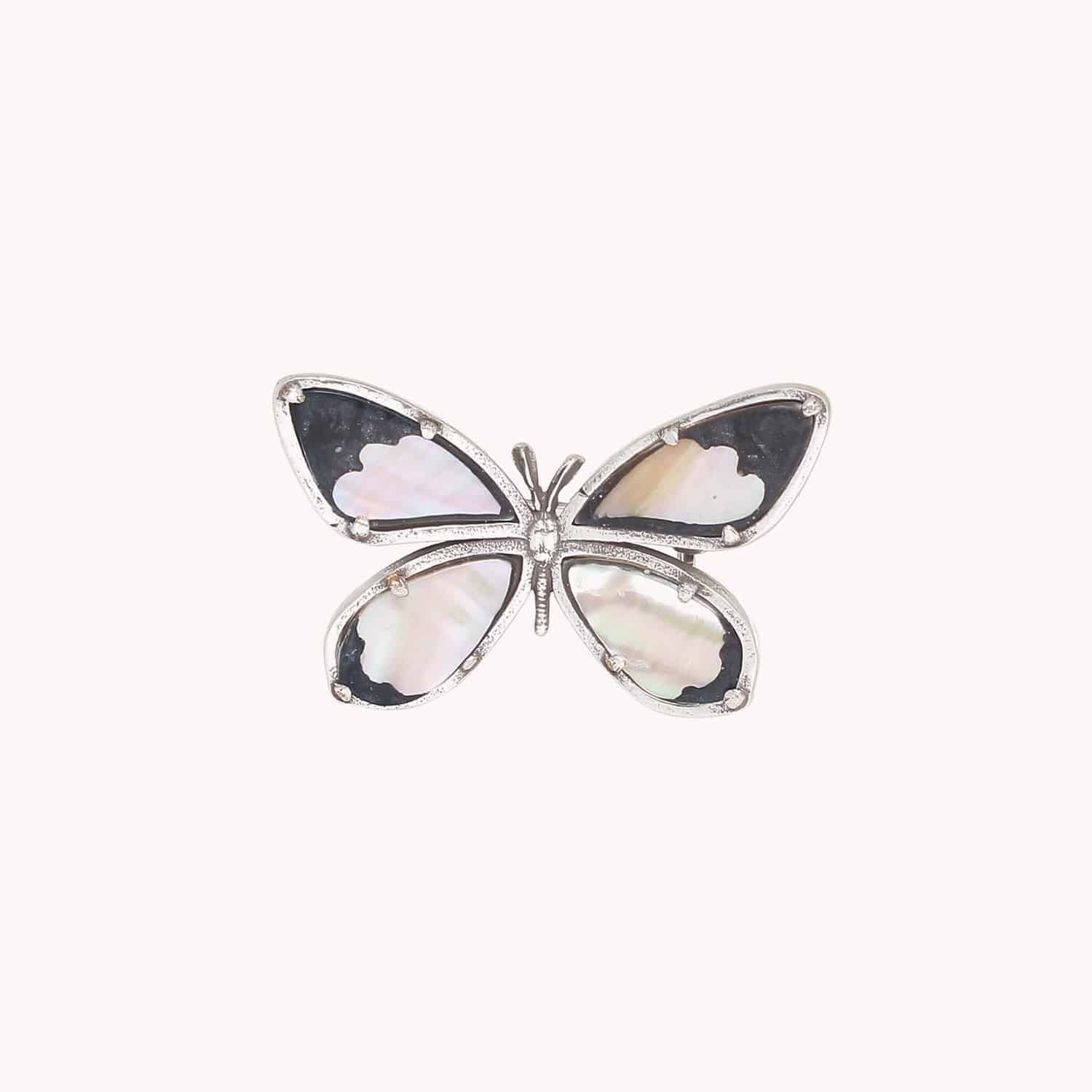 Broche Mariposa papillon petit modèle coquillage laiton 10--23917 Nature Bijoux