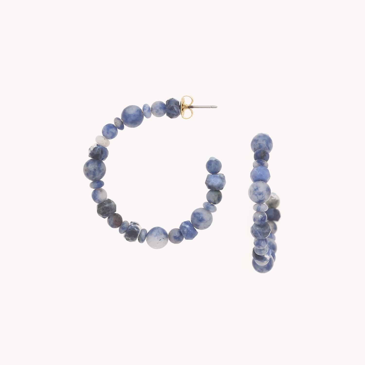 Boucles d'oreilles Archipel sodalite laiton 12--90230 Nature Bijoux
