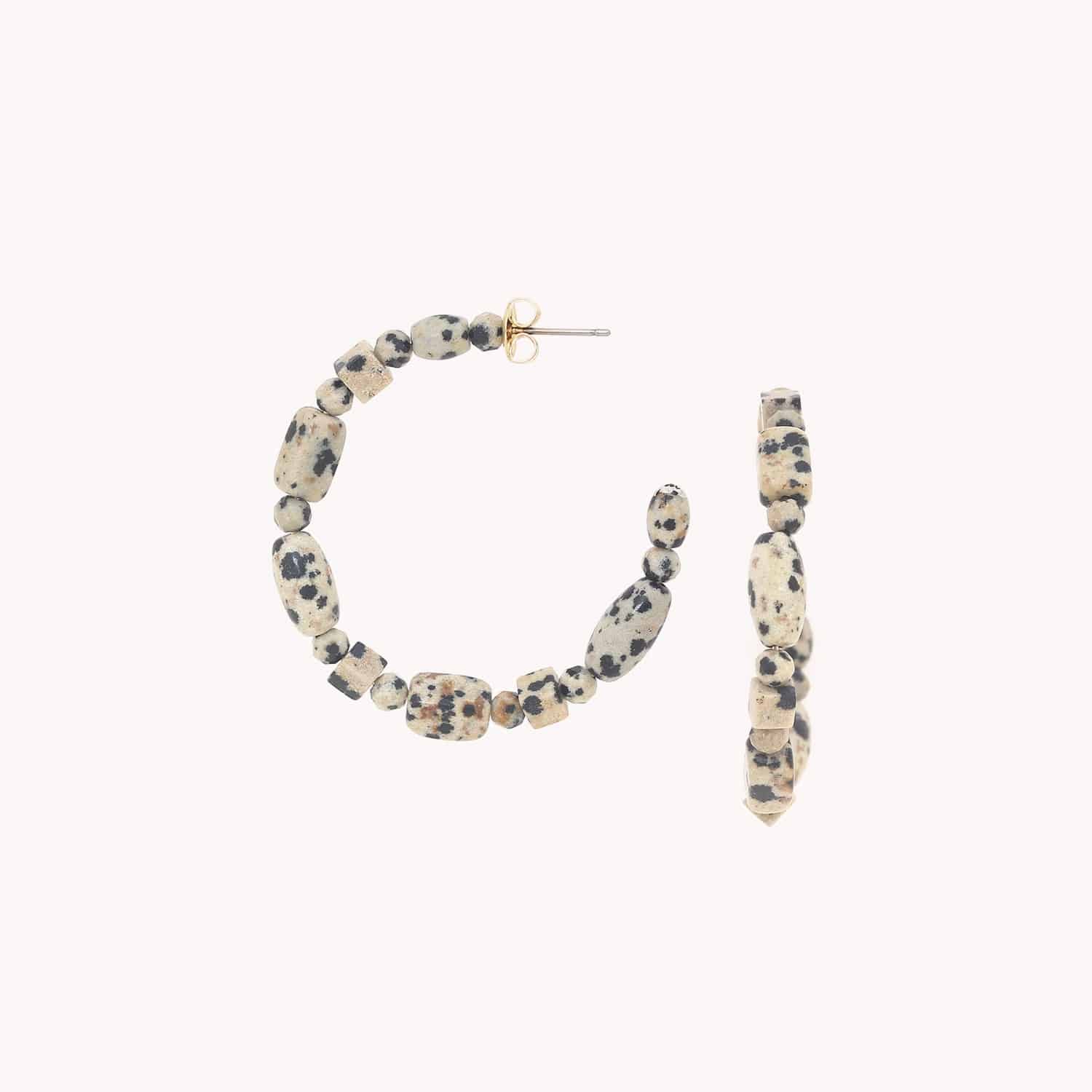 Boucles d'oreilles Archipel jaspe dalmatien 12--90232 Nature Bijoux