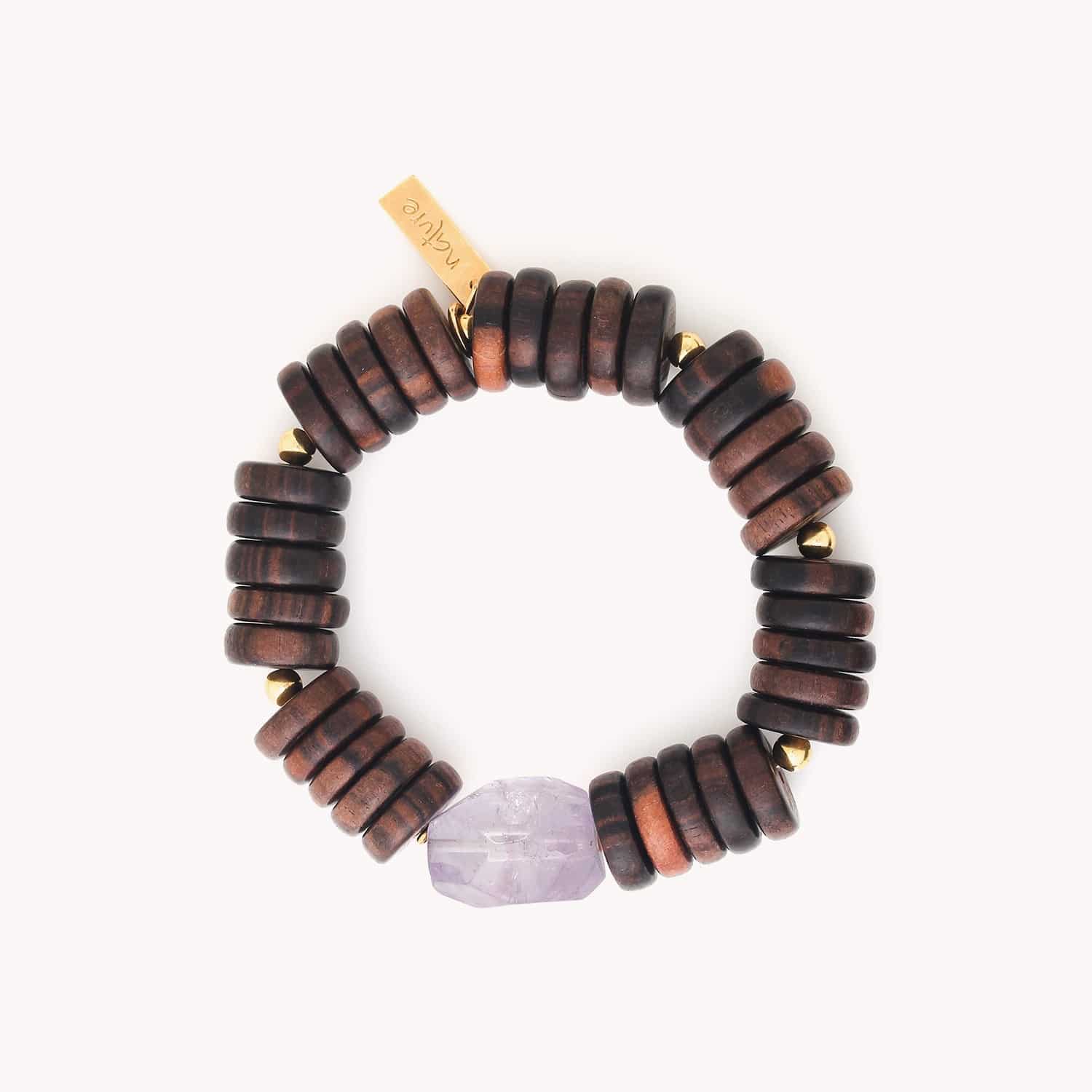 Bracelet Ebony détail améthyste et ébène 13--44020 Nature Bijoux