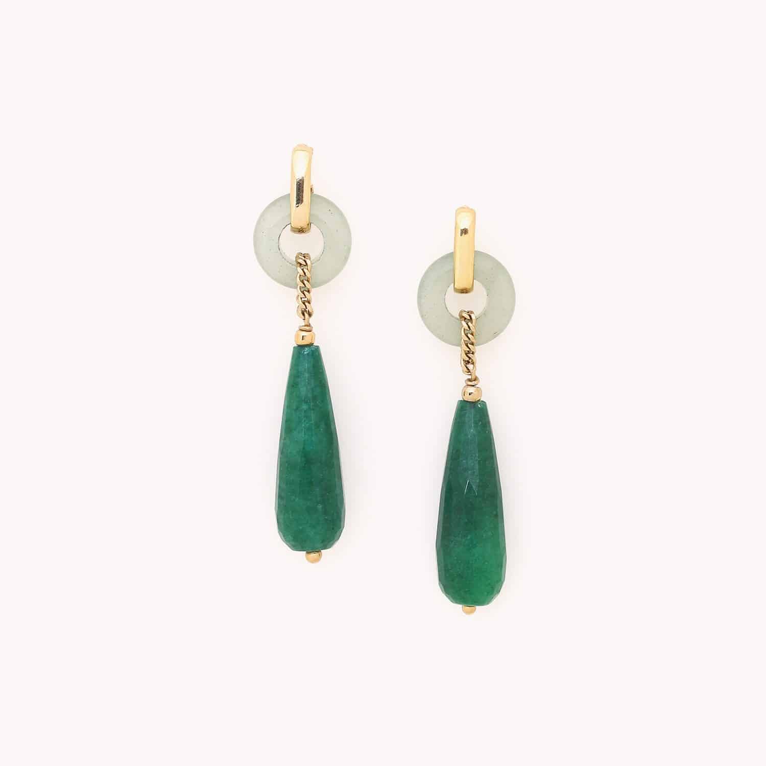 Boucles d'oreilles Agata Verde laiton 12CP90195 Nature Bijoux
