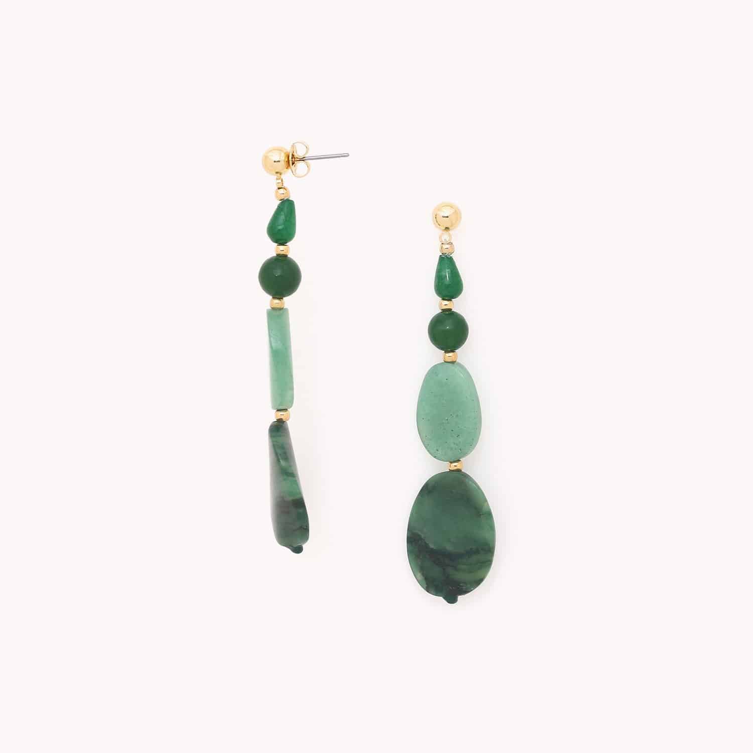 Détail nacre longues boucles d'oreilles 12CP90221 Nature Bijoux
