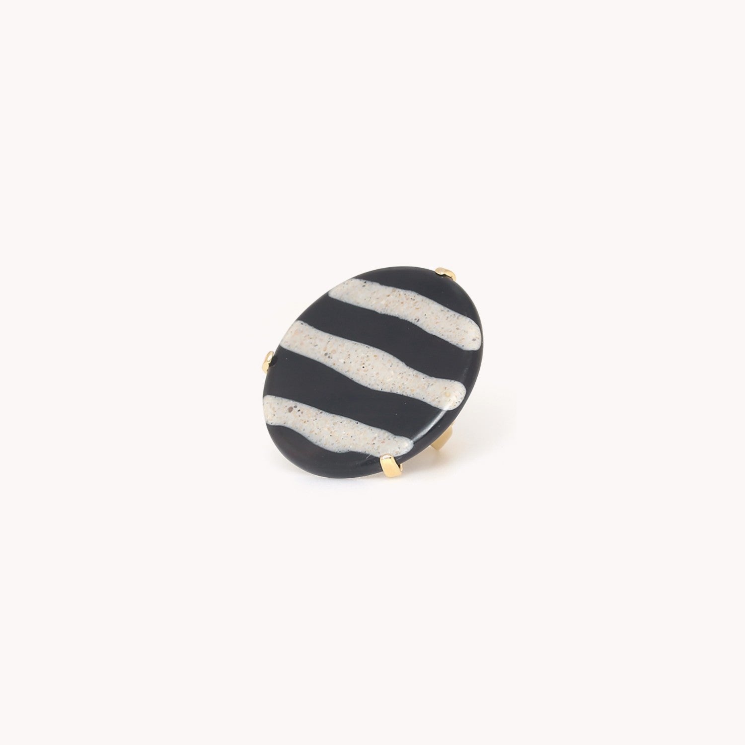 Bague Nature Bijoux Zebra Corne Laiton 19CP25785