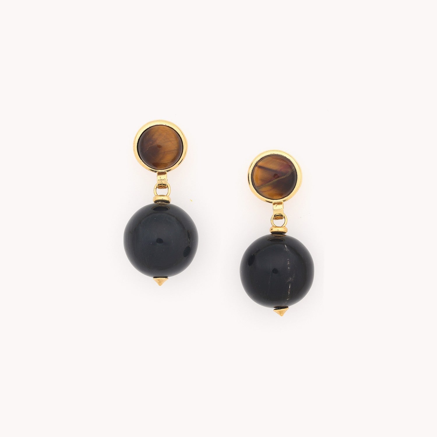 Boucles d'oreilles Zebra corne noire poussoir 12CP79723 Nature Bijoux