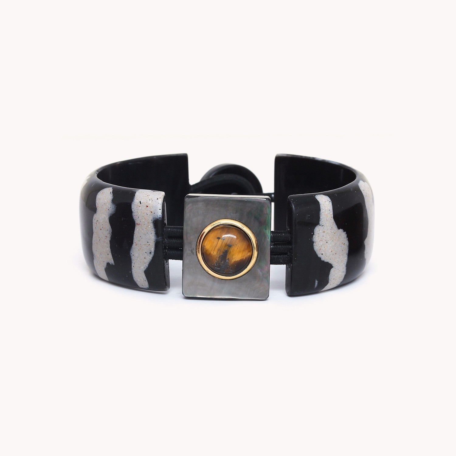 Bracelet Nature Bijoux Zebra oeil de tigre corne nacre 13CP43941