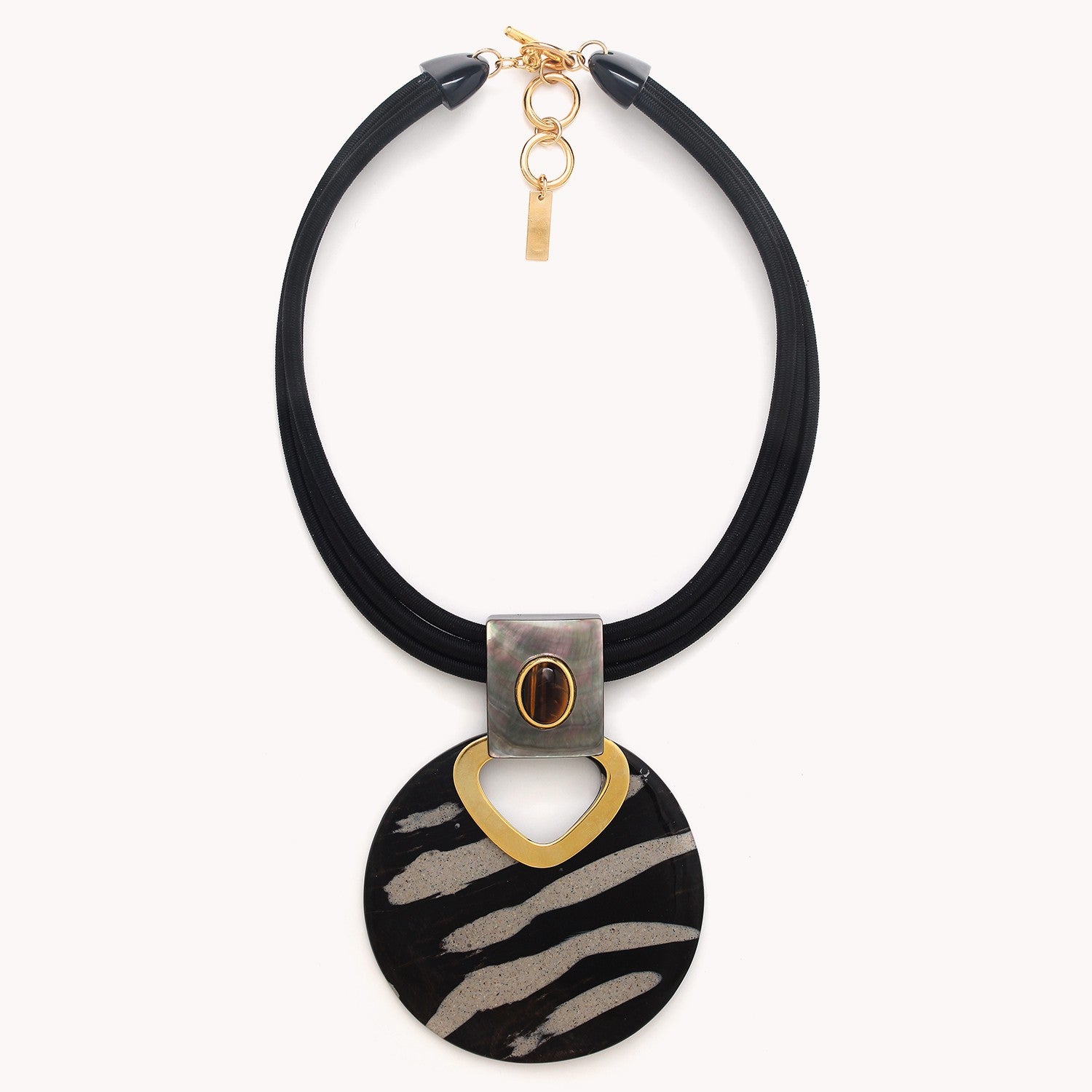 Détail matière corne et œil de tigre 15CP43300 Nature Bijoux