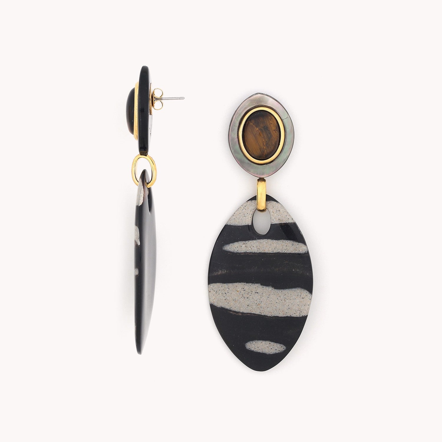 Détail matière nacre et oeil de tigre 12CP79721 Nature Bijoux