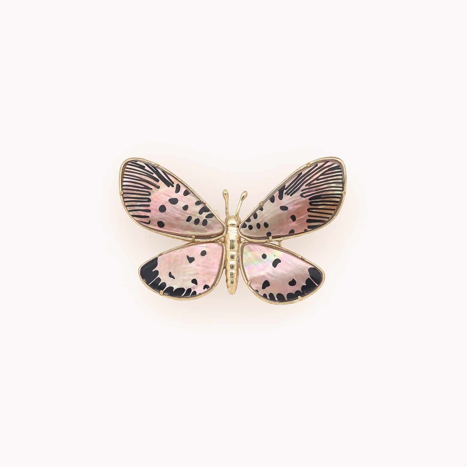 Broche Nature Bijoux Mariposa nacre papillon 10--23908