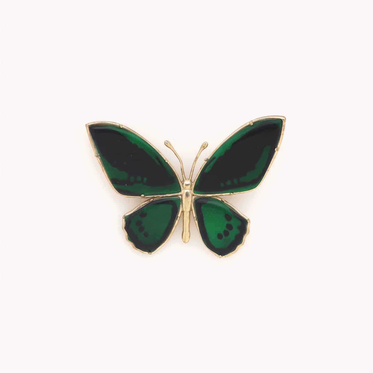 Broche Mariposa papillon verte laiton 10--23909 Nature Bijoux