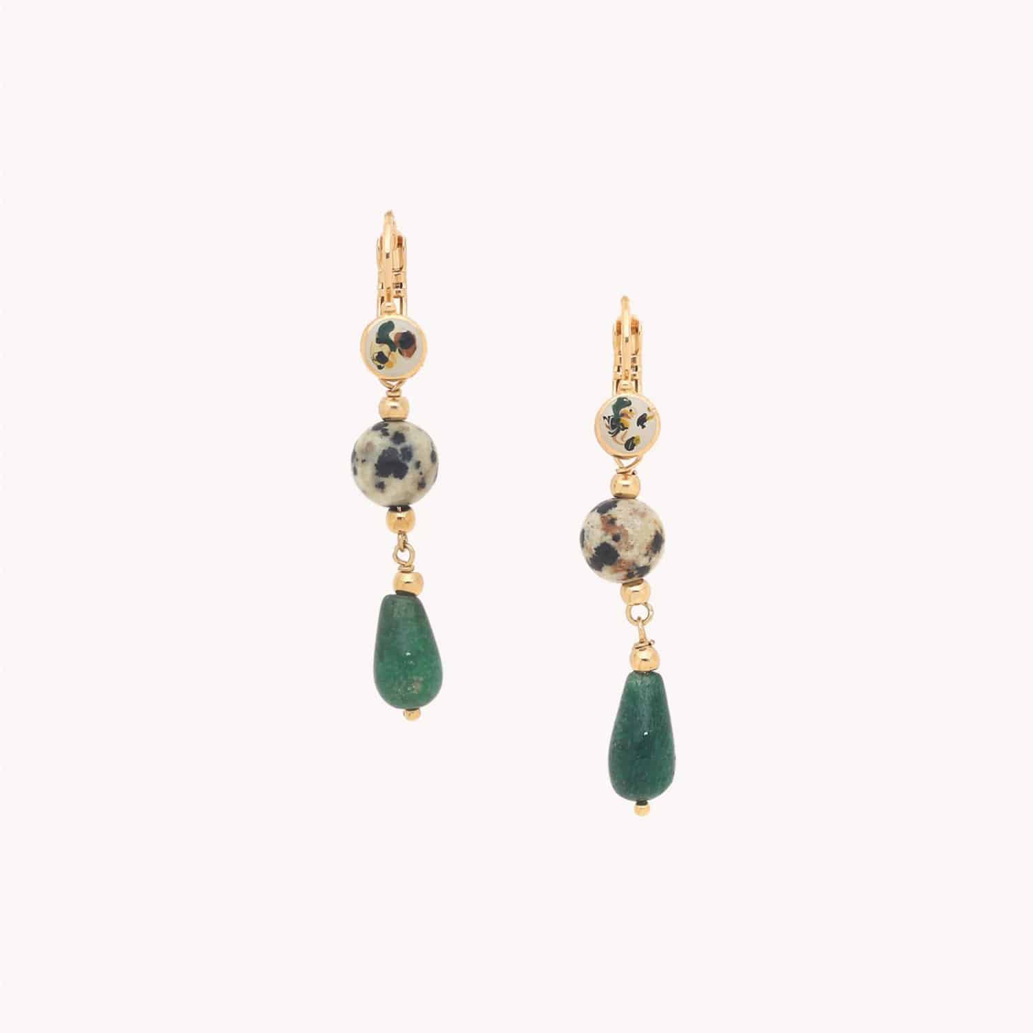 Boucles d'oreilles Nature Bijoux Drizzling aventurine verte 12--90410