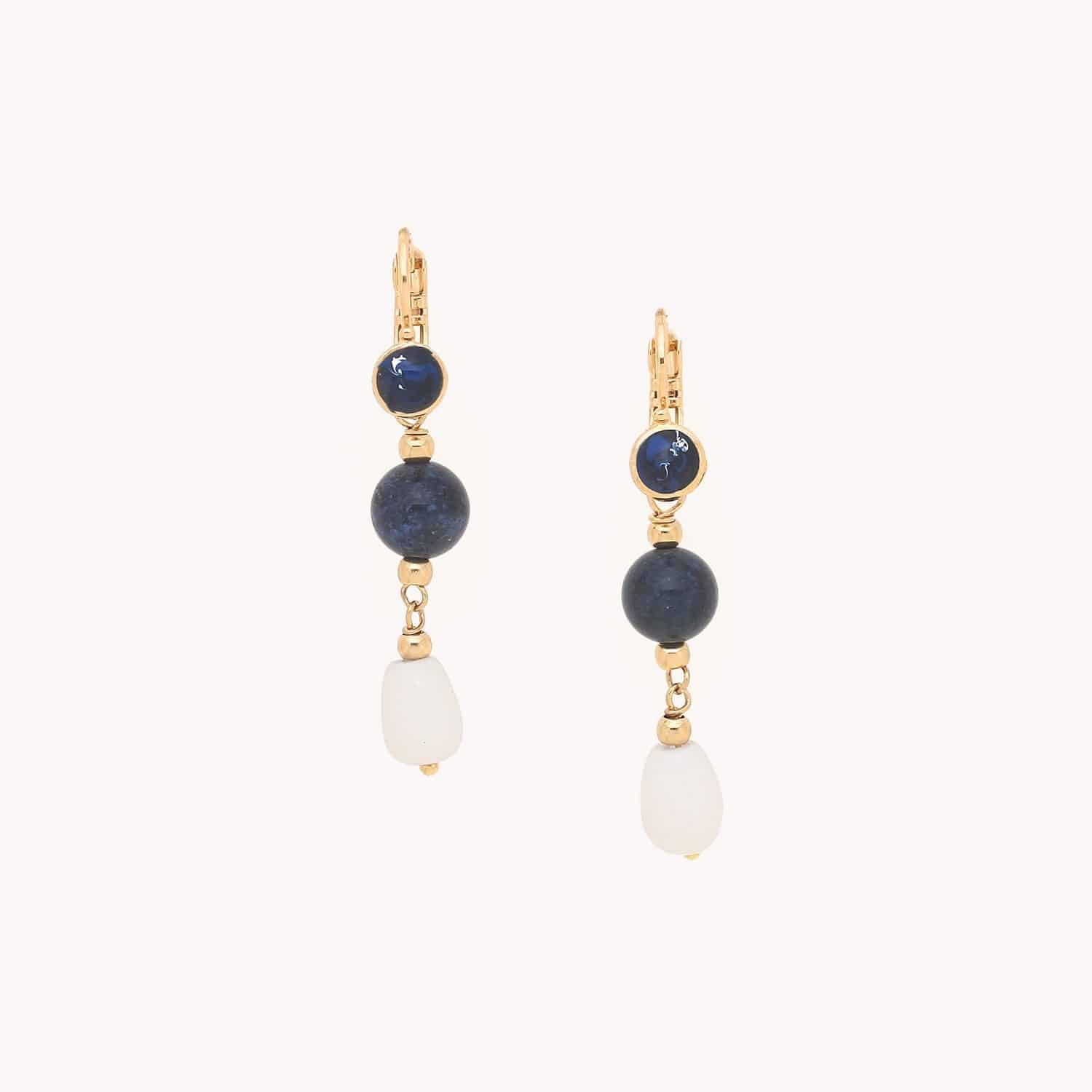 Boucles d'oreille Drizzling dormeuse calcite blanche 12--90412 Nature Bijoux