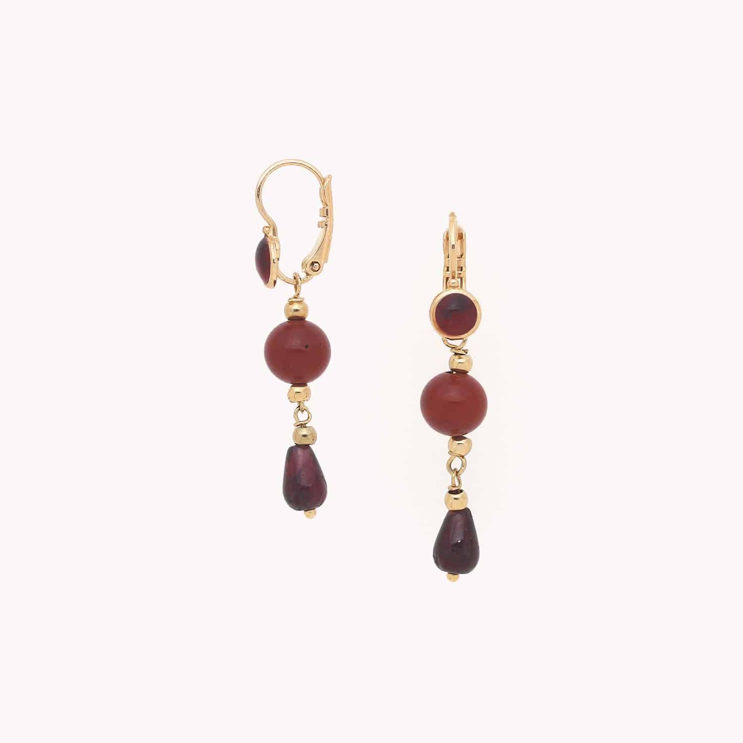 Boucles d'oreilles détail grenat 12--90413 Nature Bijoux