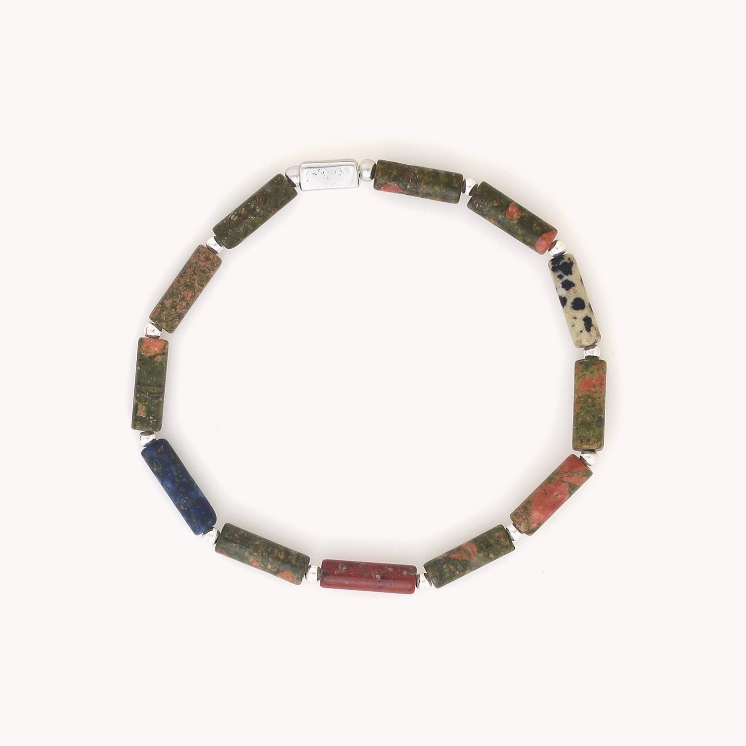 Bracelet extensible unakite 13--44302 Nature Bijoux homme