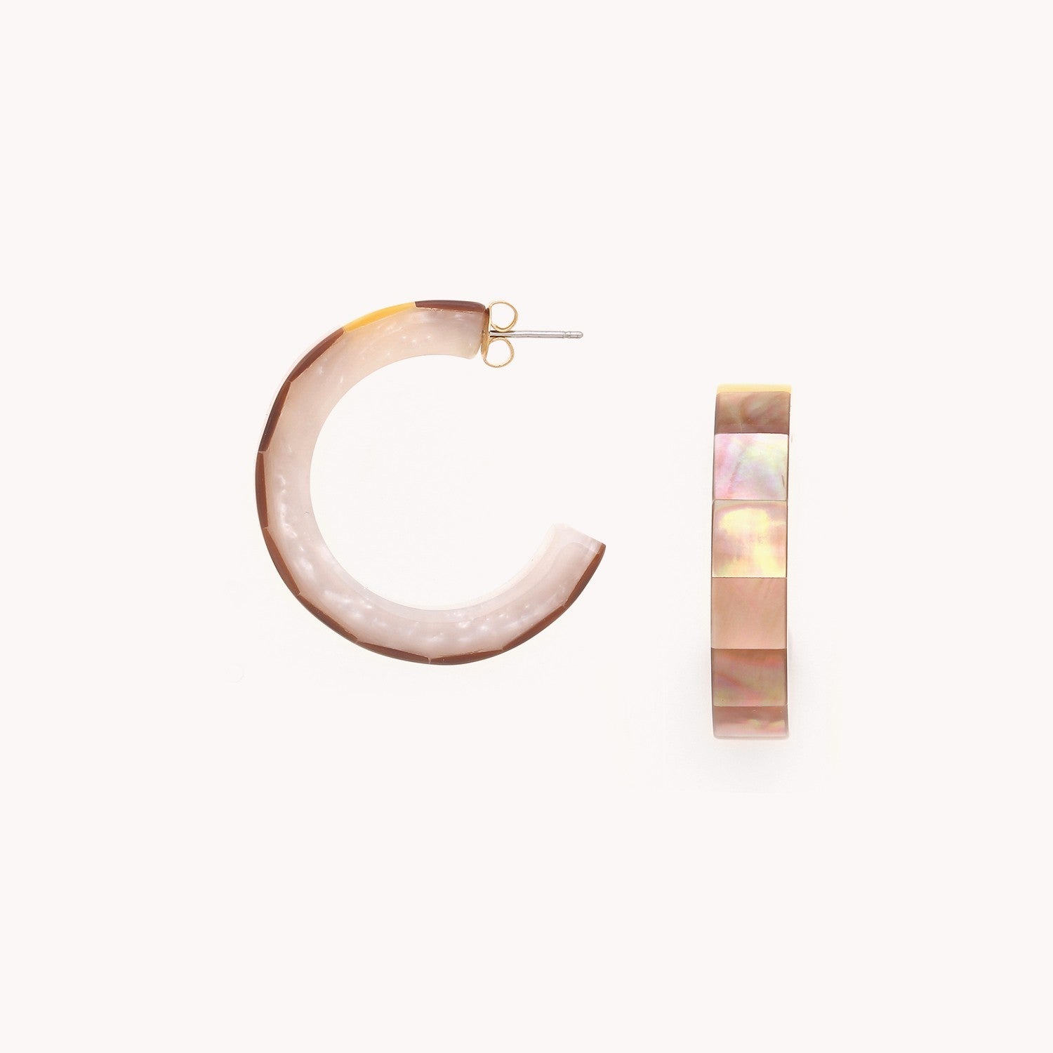 Boucles d'oreille San Lazzaro nacre brune 12--90295 Nature Bijoux