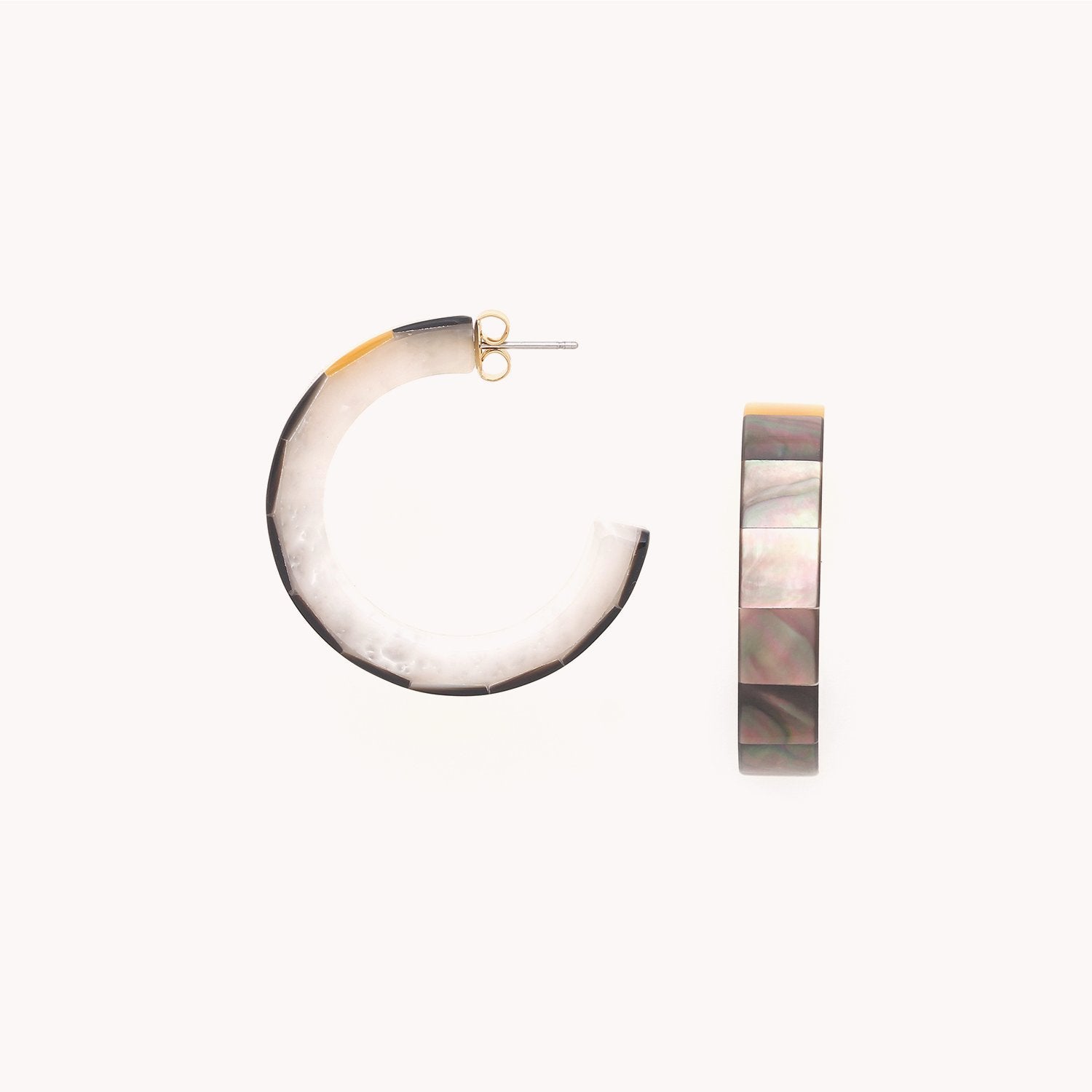 Boucles d'oreilles San Lazzaro nacre noire 12--90296 Nature Bijoux