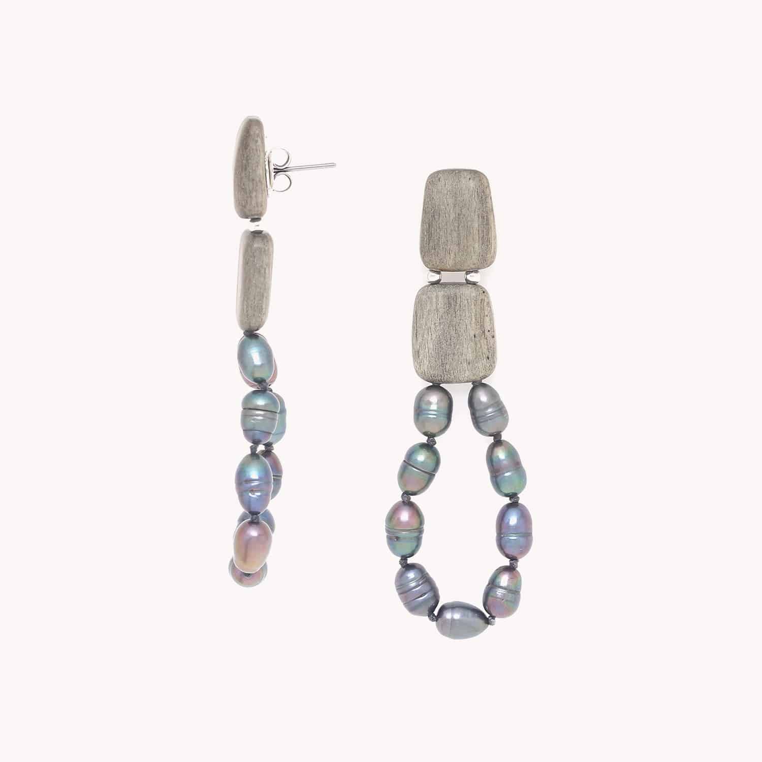 Détail perles de culture boucles d'oreille 12--90372 Nature Bijoux