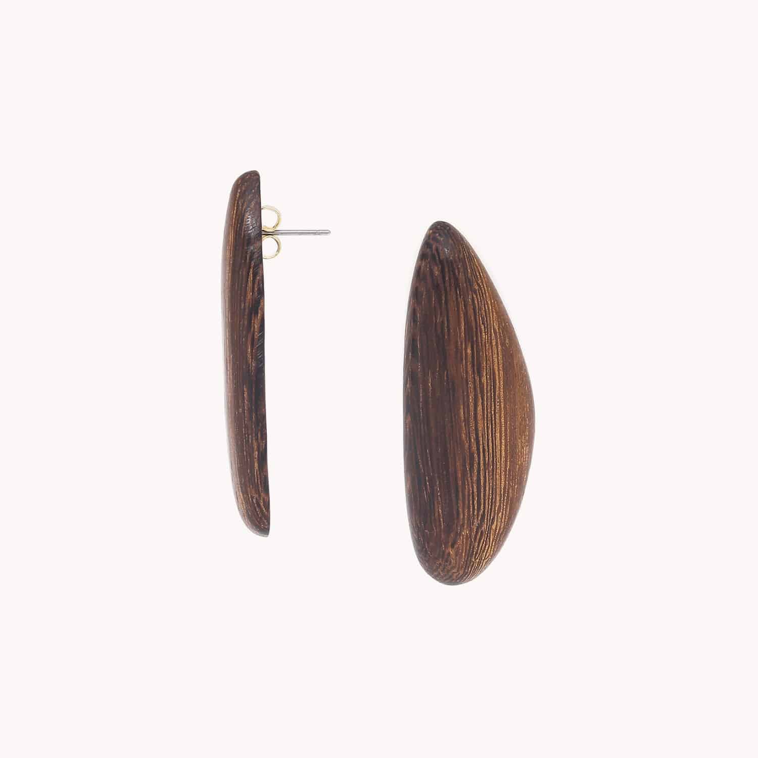 Boucles d'oreilles portées bois 12--90382 Nature Bijoux