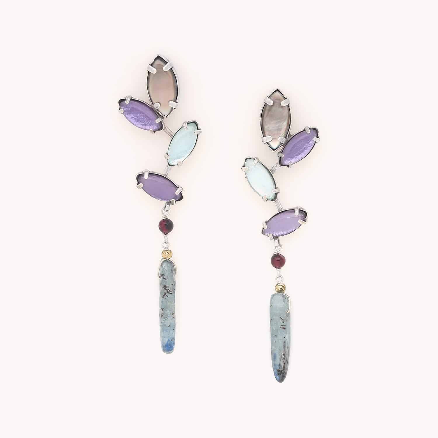 Boucles d'oreilles Gotborg Coquillage Capiz Grenat 12--90456 Nature Bijoux