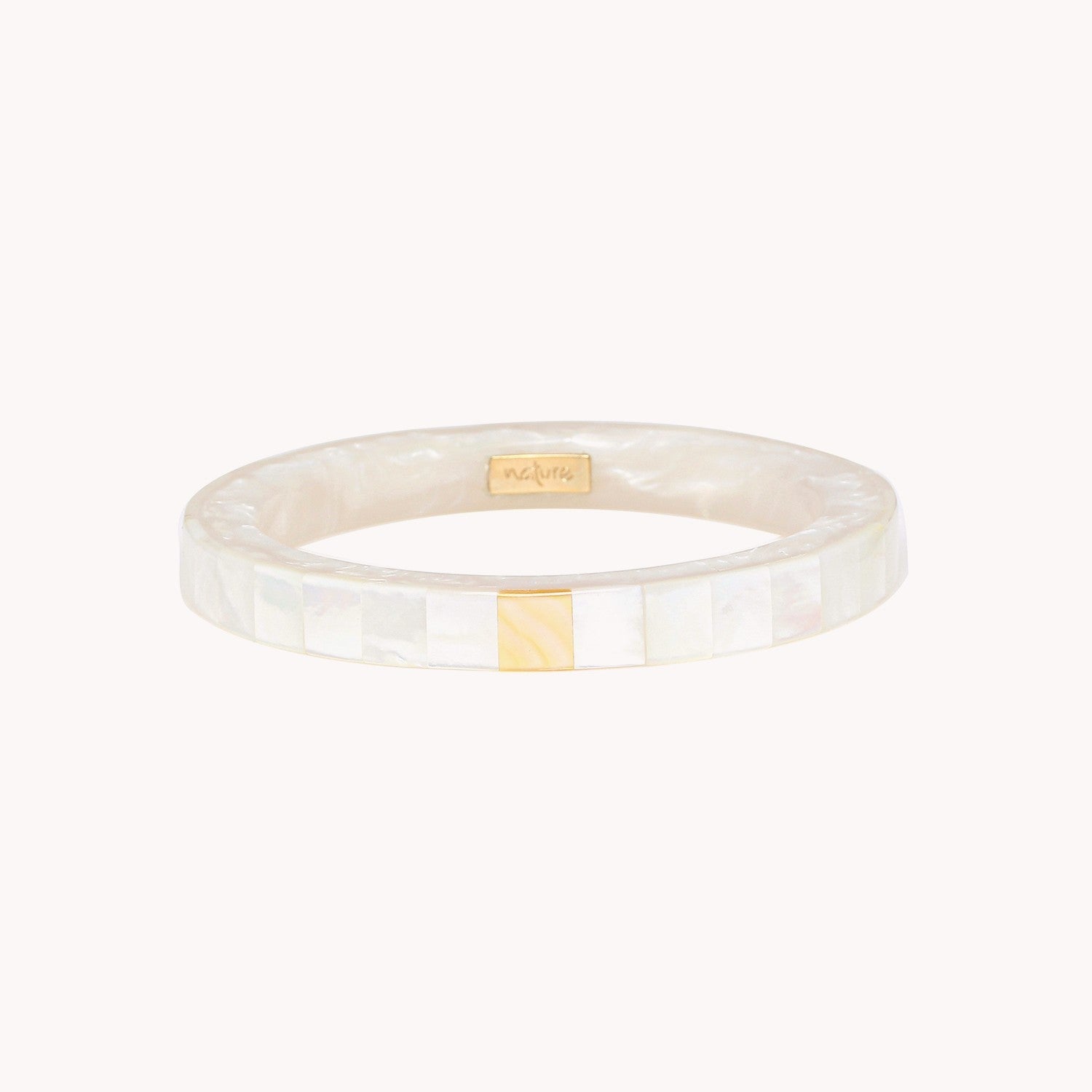 Bracelet San Lazzaro marqueterie nacre blanche 13--44260 Nature Bijoux
