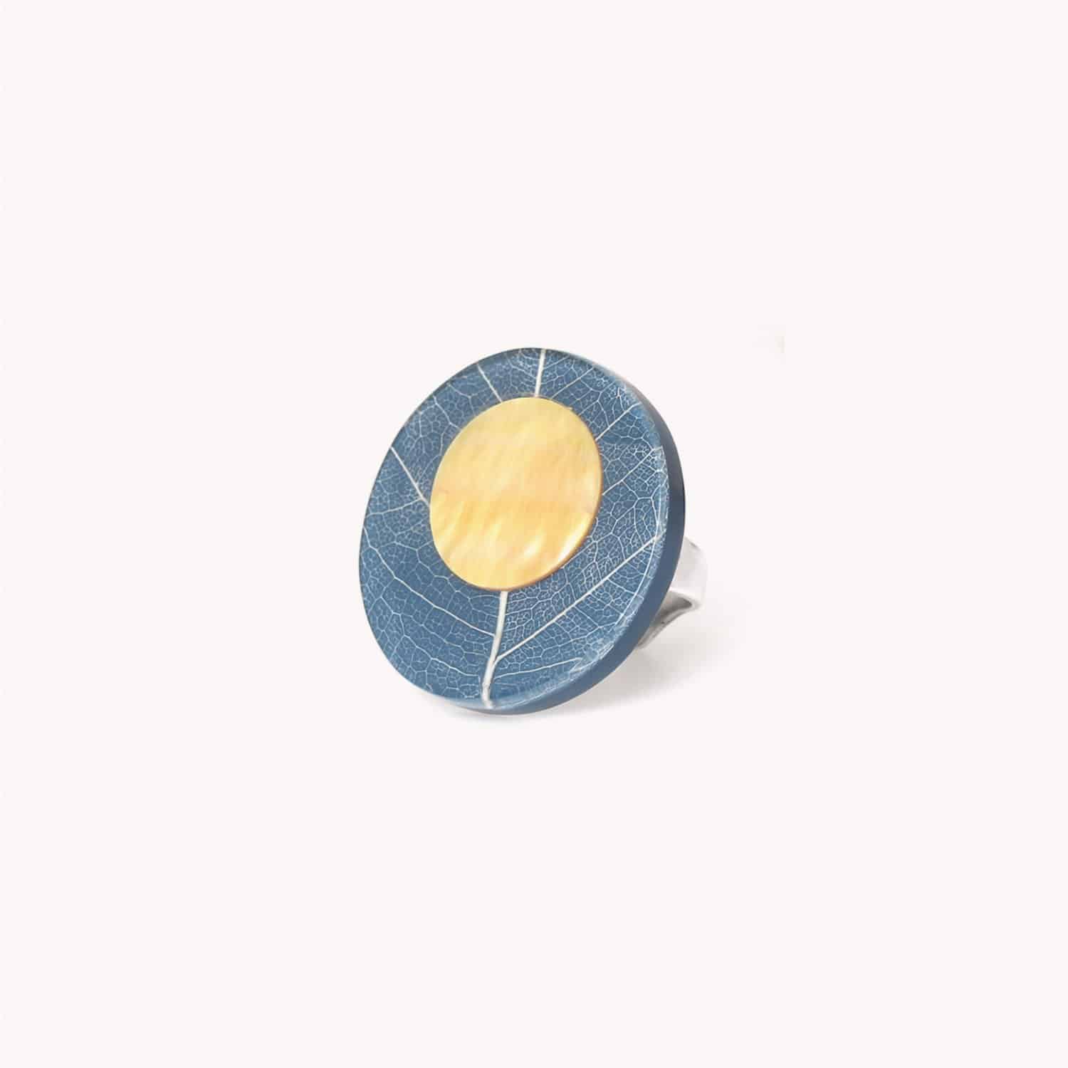 Bague Nature Bijoux Ficus Carica nacre feuille 19--25831