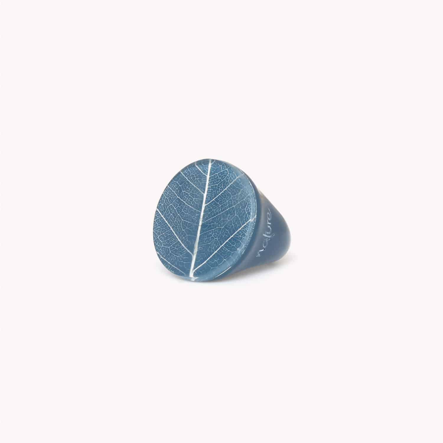 Bague Nature Bijoux Ficus Carica matière feuille couleur bleue 19--25833