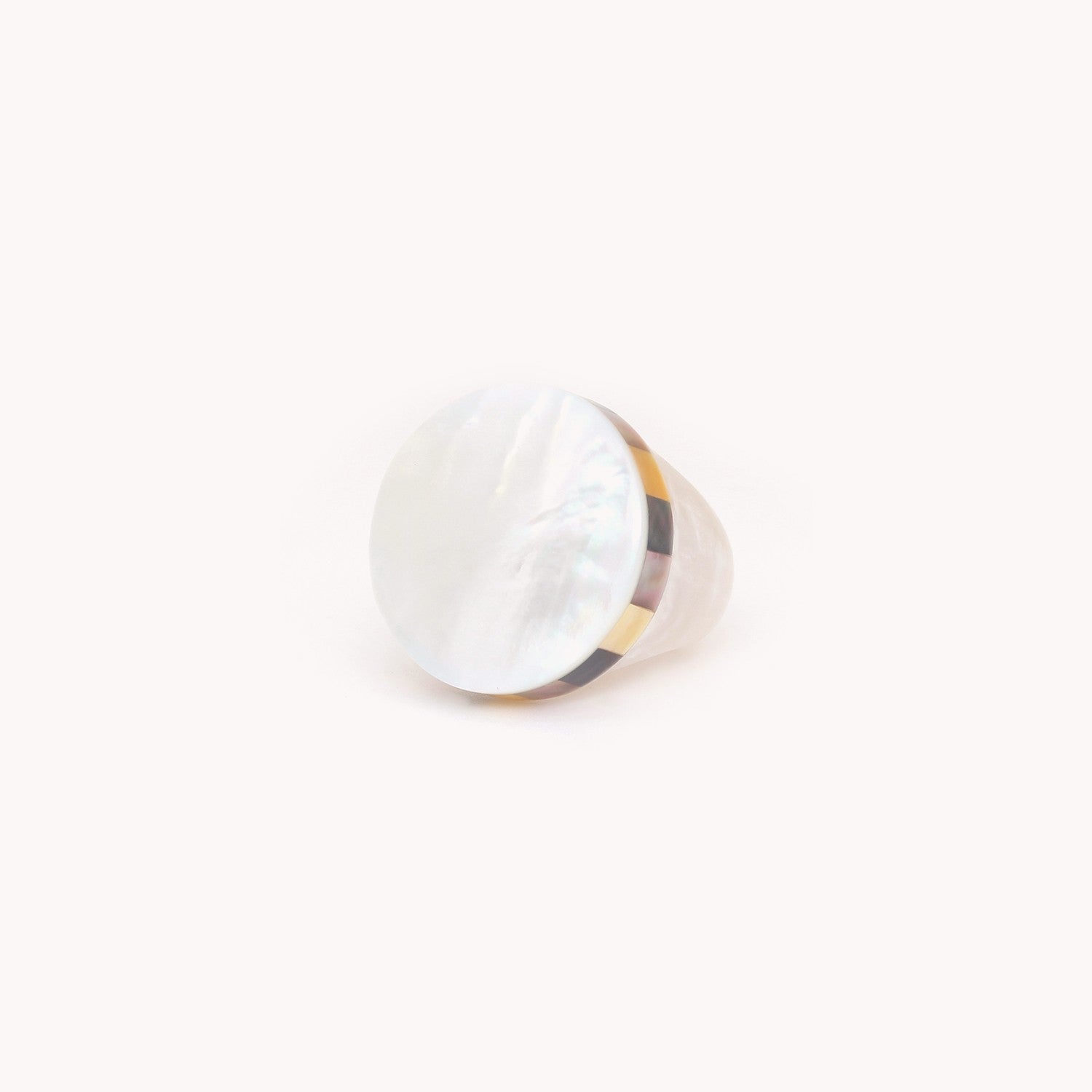 Bague San Lazzaro nacre blanche 19--25851 Nature Bijoux