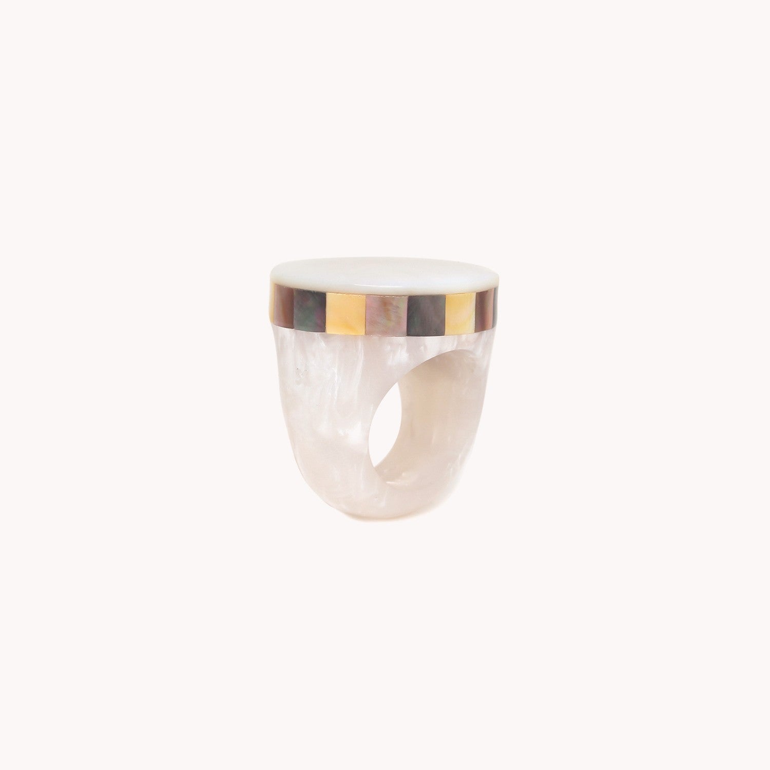 Détail nacre blanche bague 19--25851 Nature Bijoux
