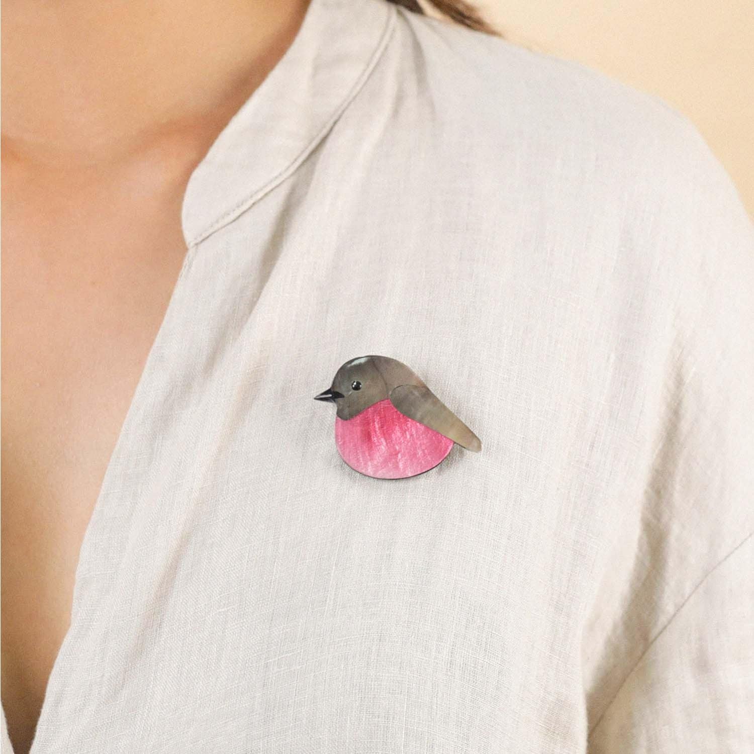Détail matière broche Miro incarnat 10--23921 Nature Bijoux