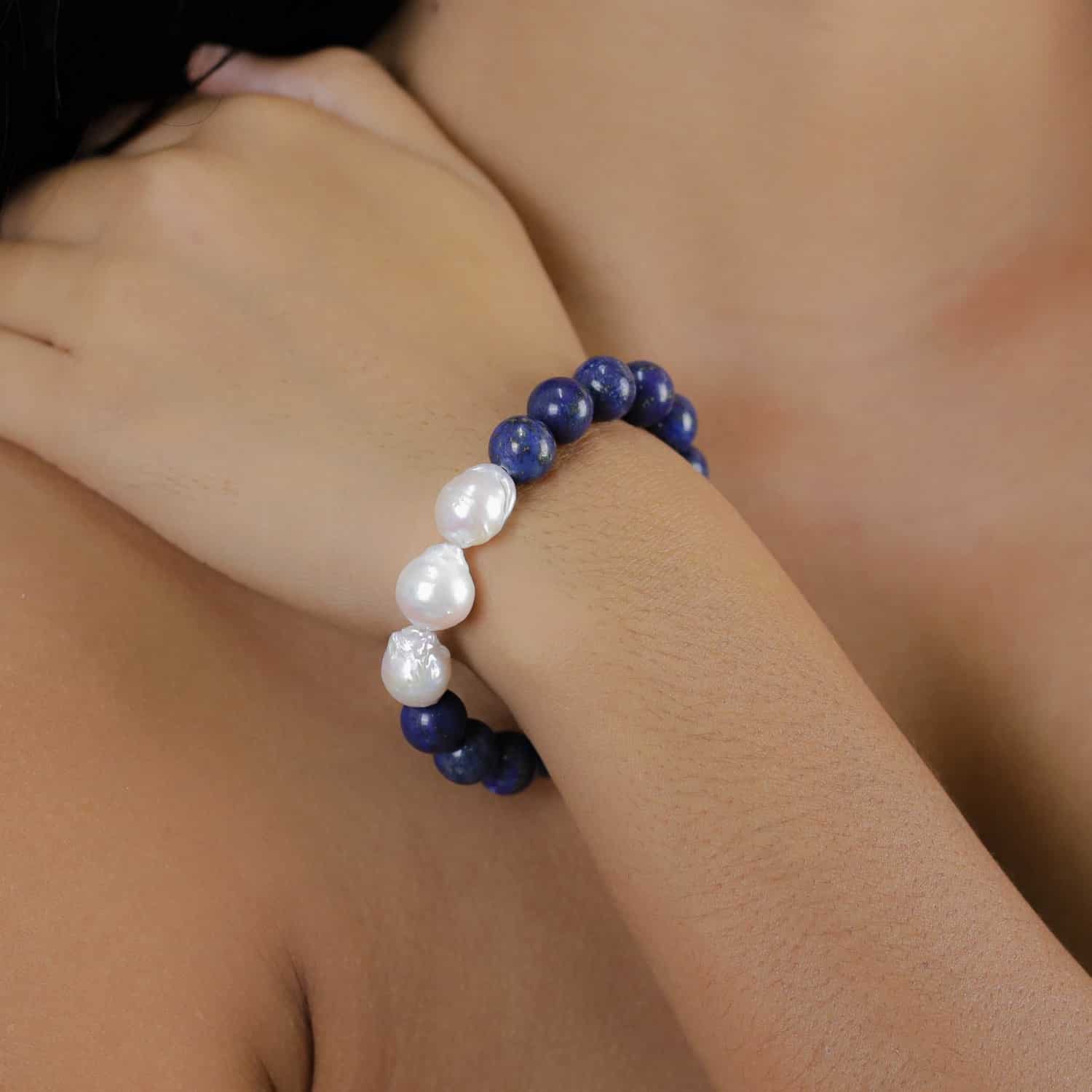 Bracelet extensible détail perles baroques 13--44541 Nature Bijoux