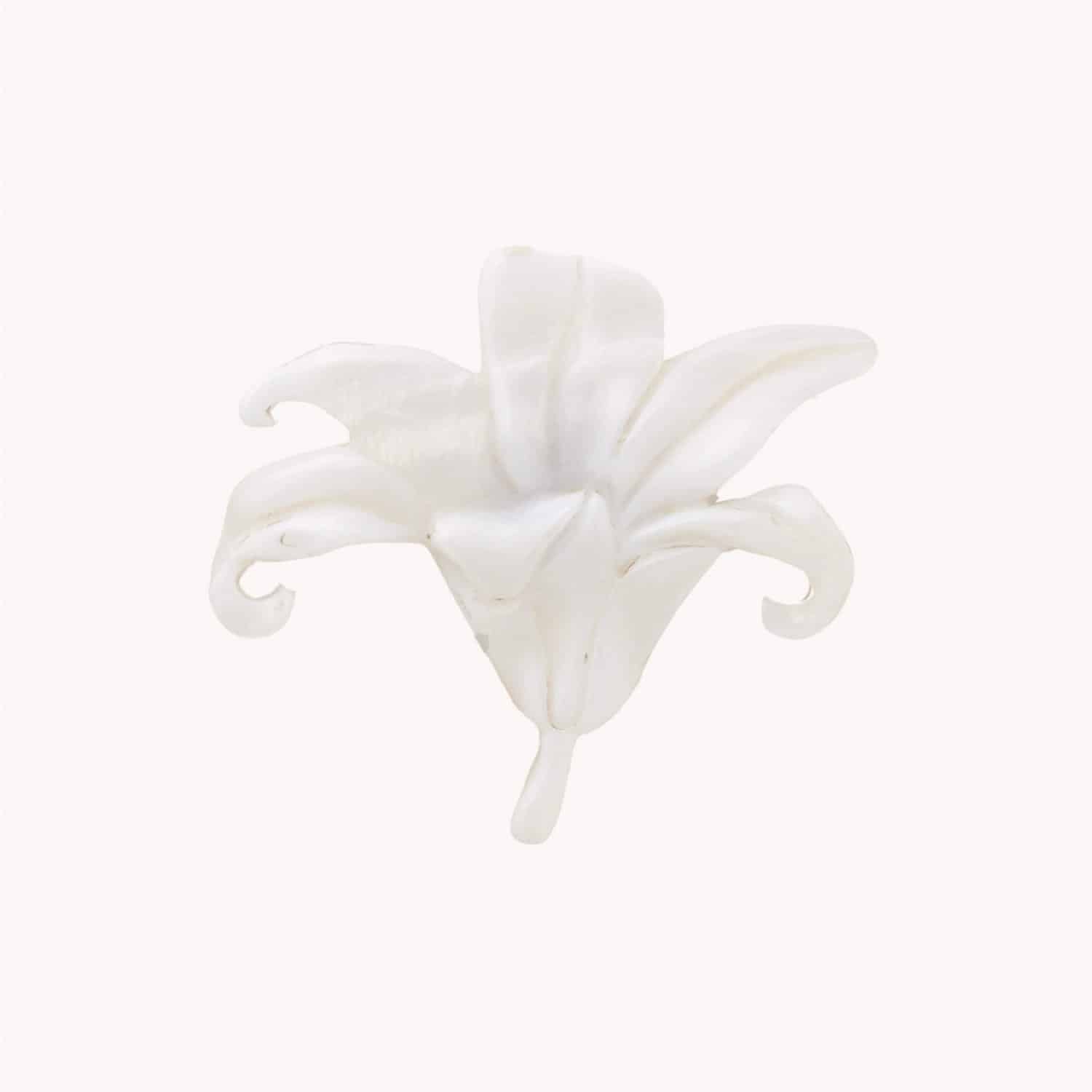 Broche Nature Bijoux Lis Blanc Nacre Perlière Laiton 10--23960
