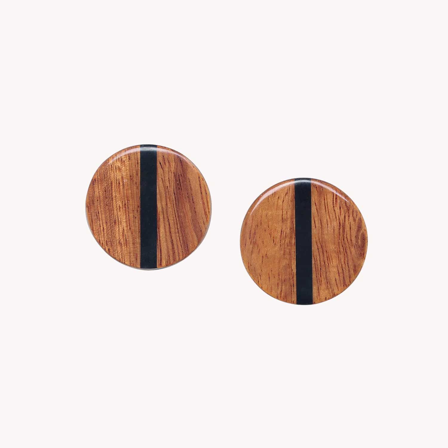 Détail bois Bayong clips ronds 11--90610 Nature Bijoux