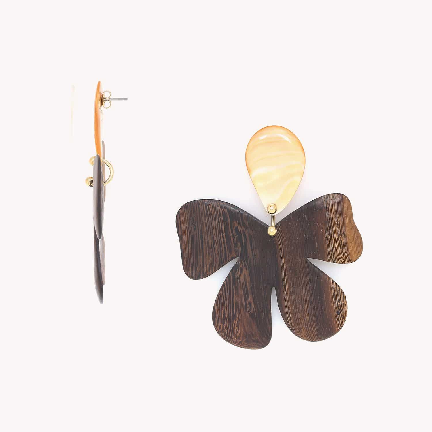 Boucles d'oreilles Nature Bijoux Fioria bois roblès 12--90490