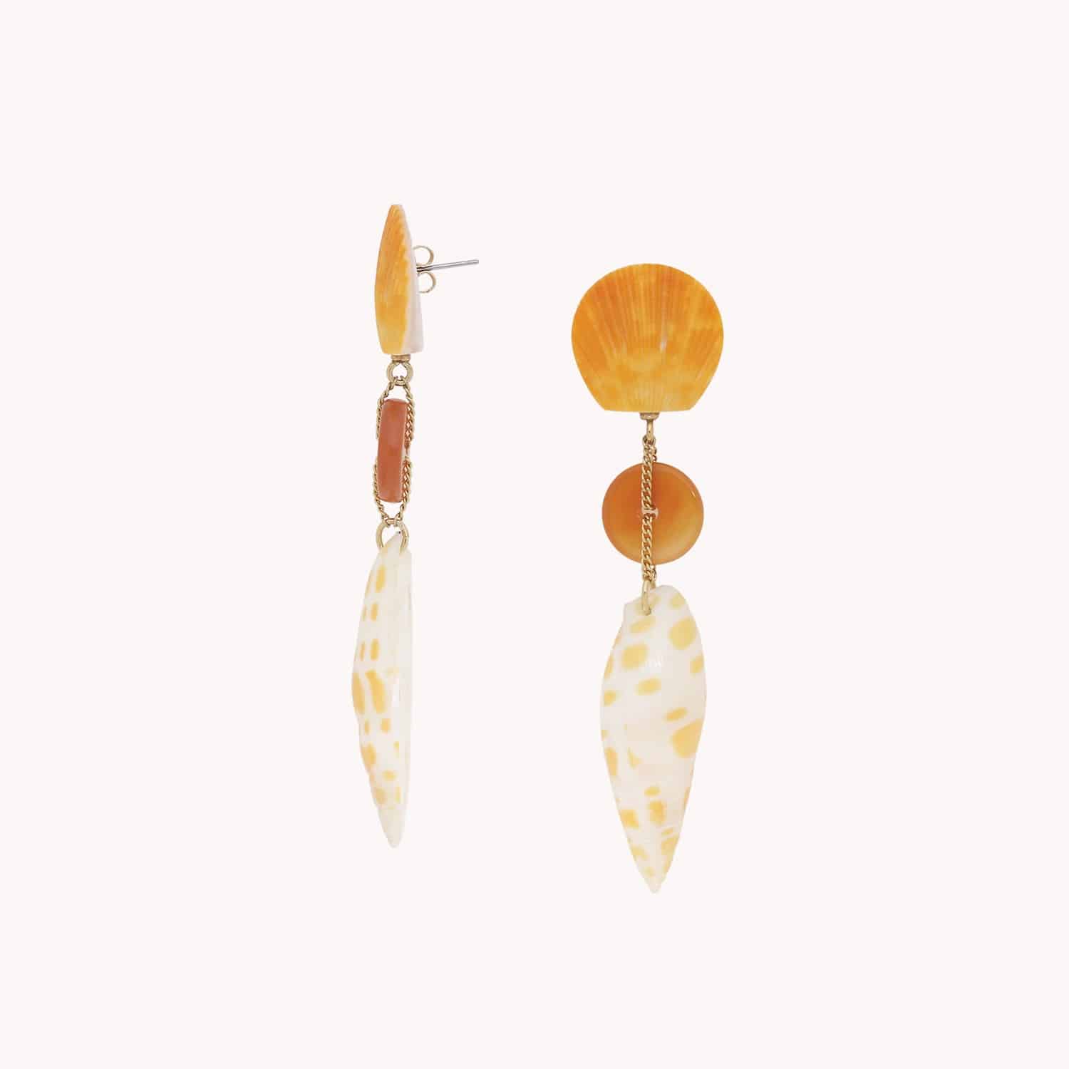Boucles d'oreilles détail agate coquillage 12--90537 Nature Bijoux