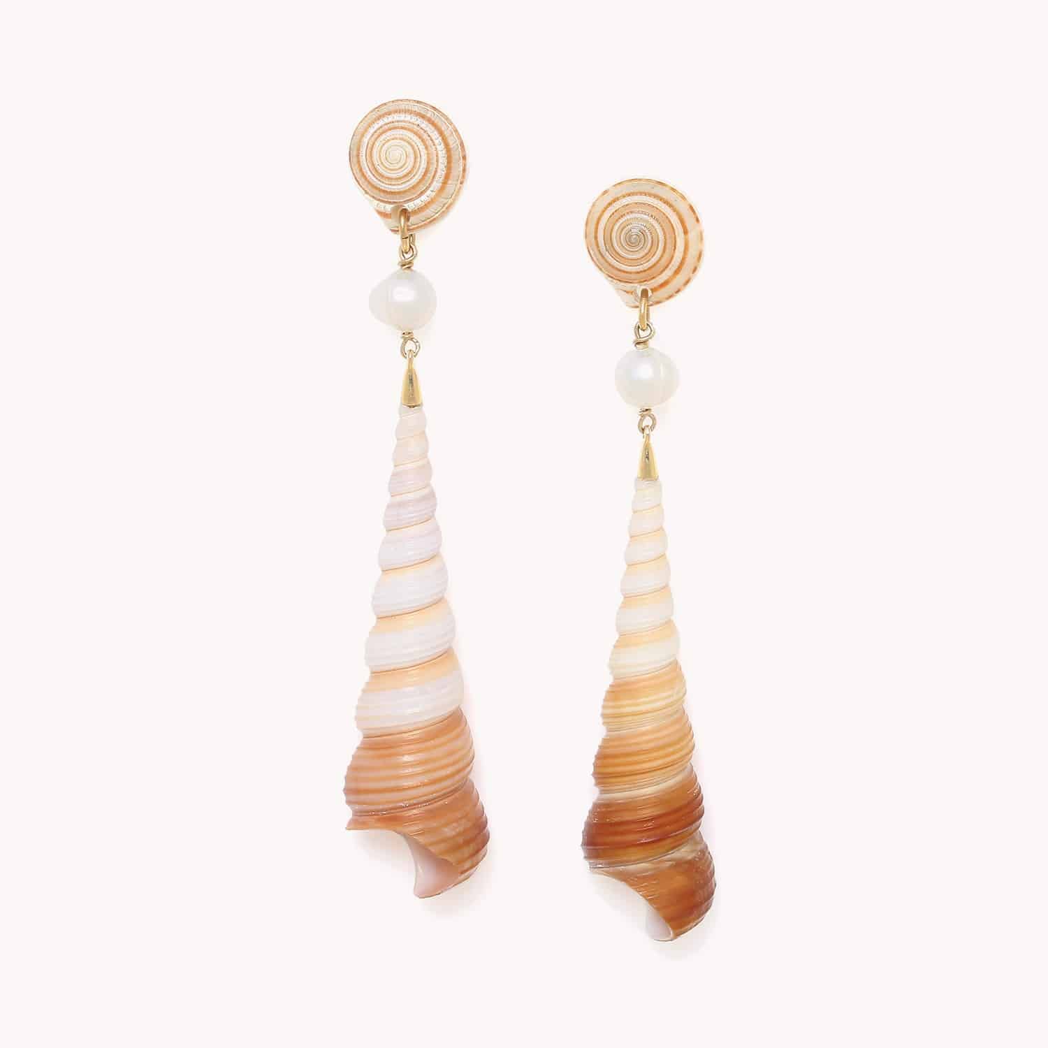 Boucles d'oreilles Alona en coquillage Turitelle Commune 12--90538 Nature Bijoux